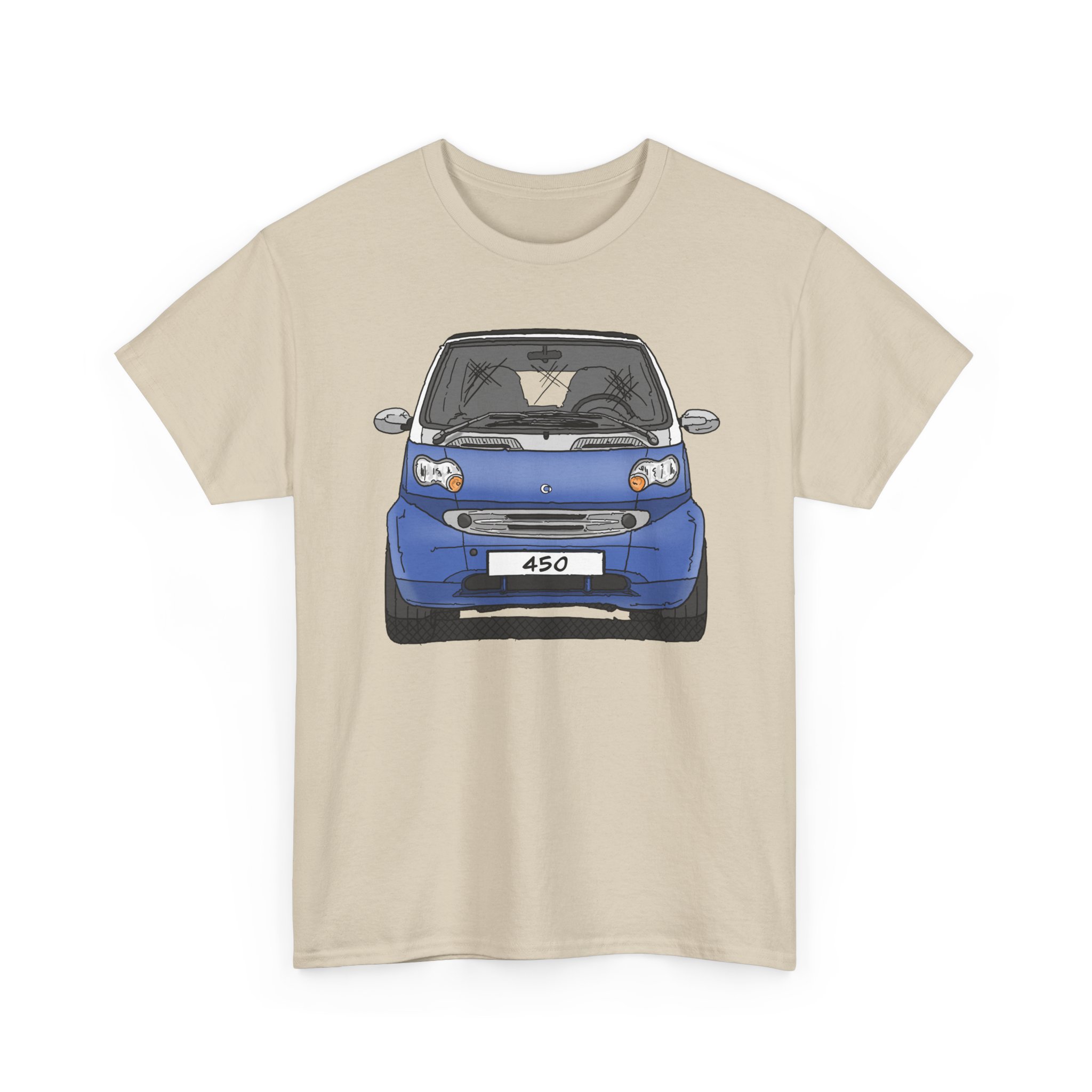 T-Shirt, Smart 450 FL, Strichzeichnung, Blau, eigenes Kennzeichen möglich – Bild 6