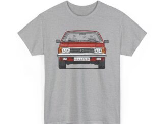 T-Shirt, Opel Commodore C, Strichzeichnung, Rot, Wunsch-Kennzeichen möglich