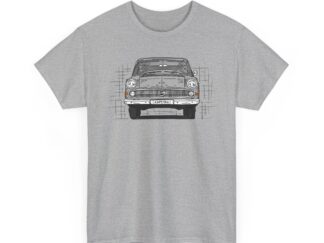 T-Shirt, Opel Kapitän P1, Strichzeichnung, Grau, personalisierbar