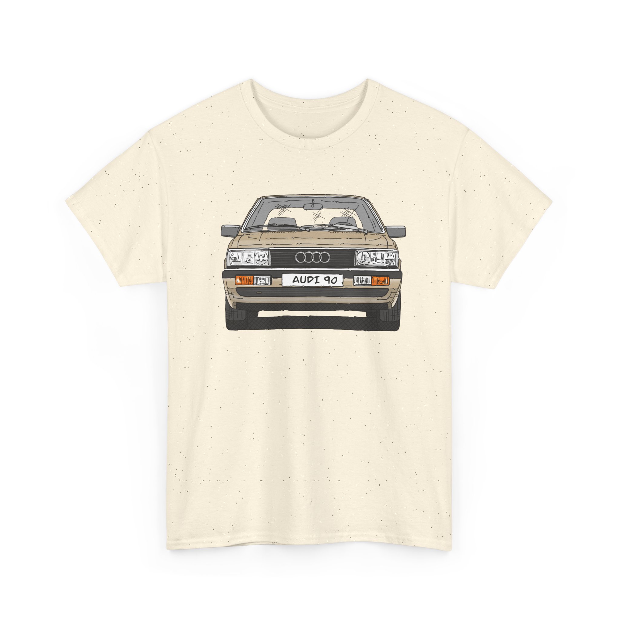 T-Shirt, Audi 90 B2, Strichzeichnung, Kalaharibeige, mit Kennzeichen personalisierbar – Bild 27