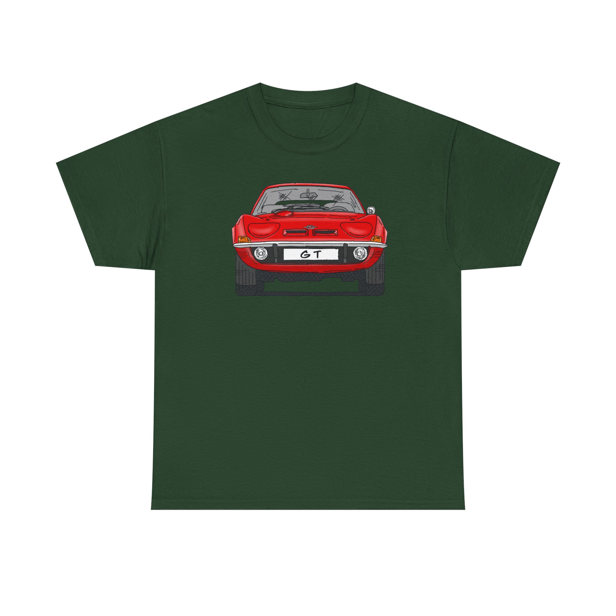 T-Shirt, Opel GT, Strichzeichnung, Rot, mit Kennzeichen personalisierbar – Bild 57