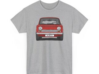 T-Shirt, Simca 1000, Strichzeichnung, Rot, personalisierbar mit Kennzeichen