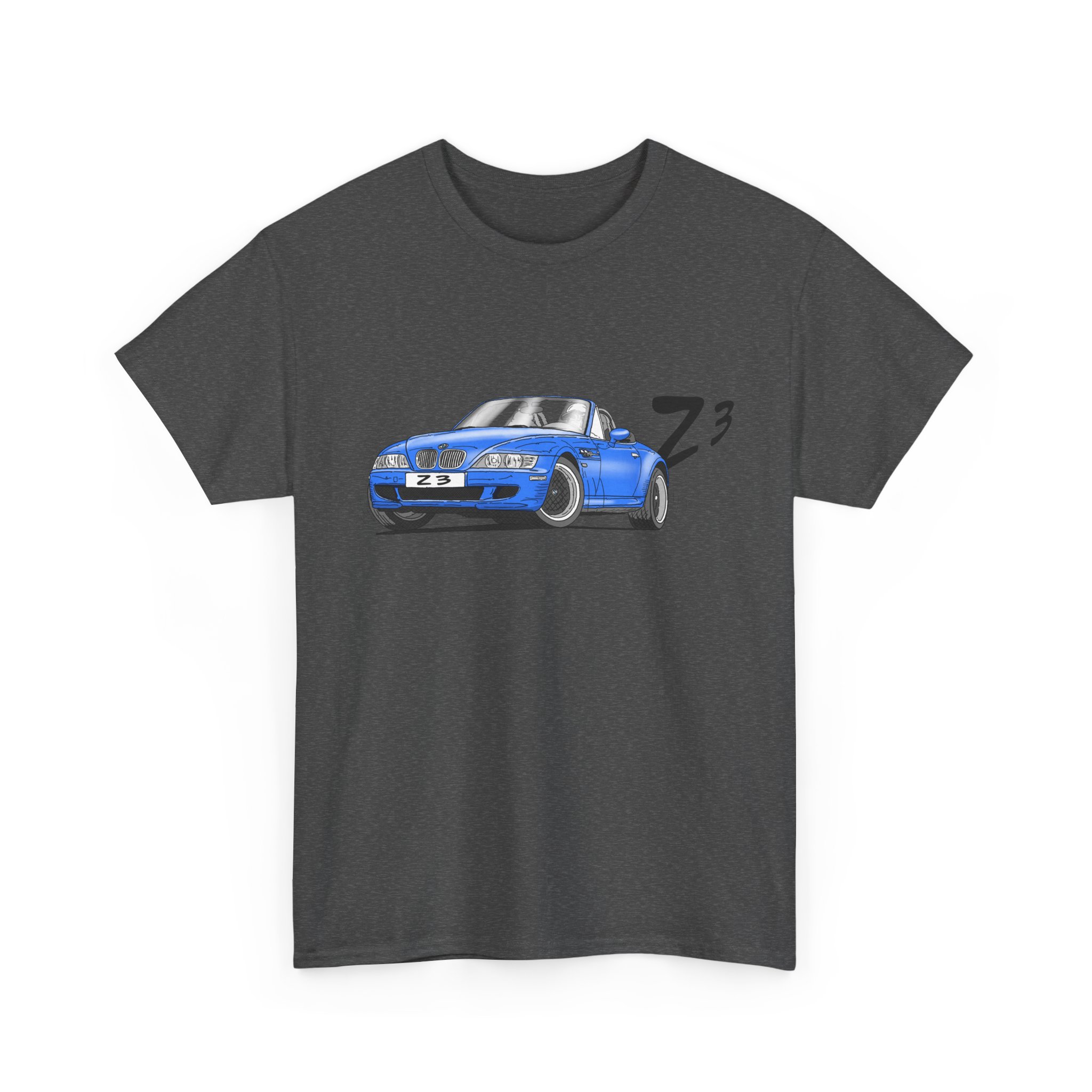T-Shirt, BMW Z3, Strichzeichnung, Blau, personalisierbar – Bild 5