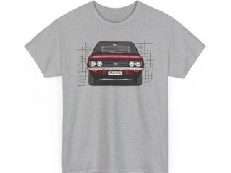T-Shirt, Opel Manta A, Strichzeichnung, Weinrot, personalisierbar