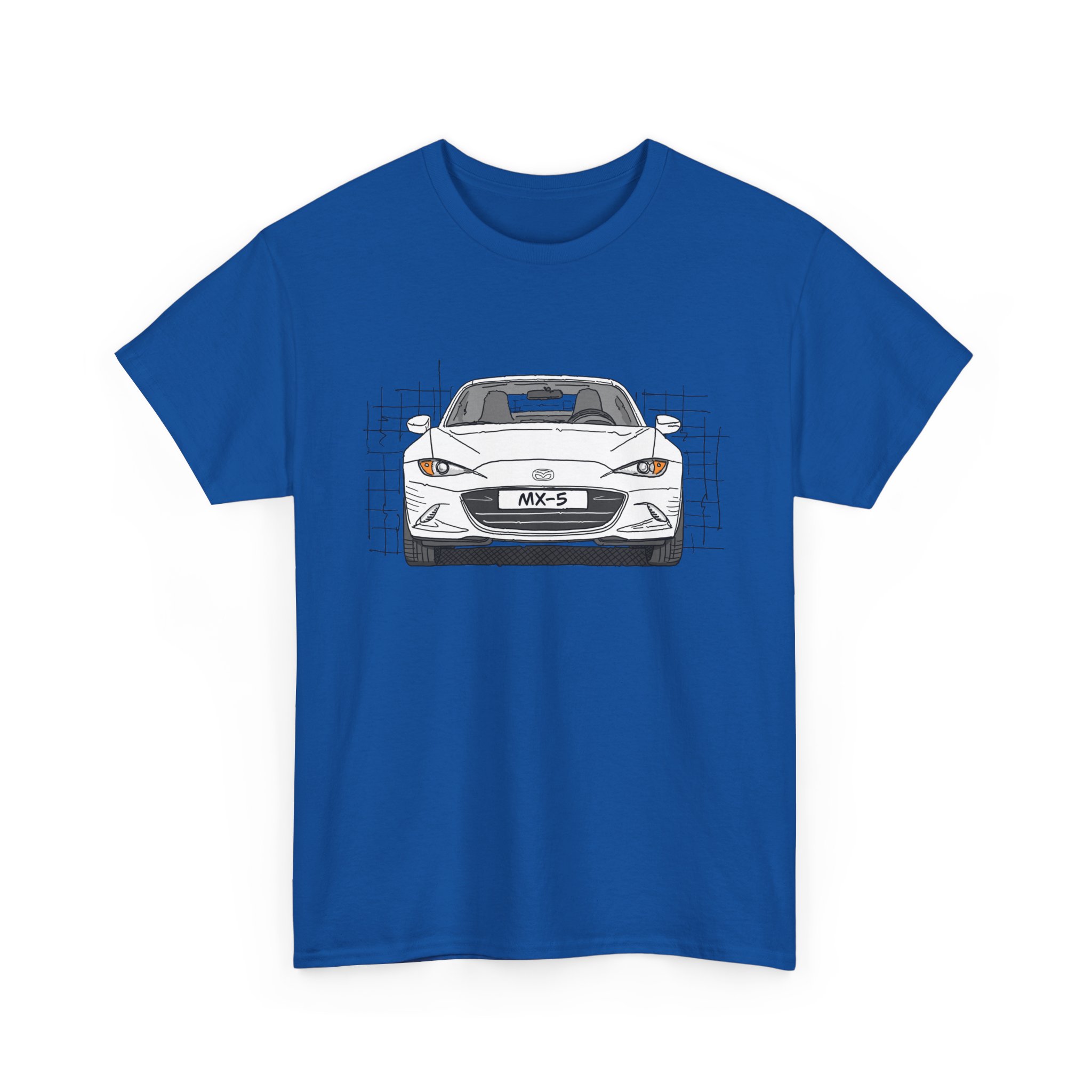 T-Shirt, Mazda MX-5 ND RF, Strichzeichnung, Weiß, beidseitig – Bild 31