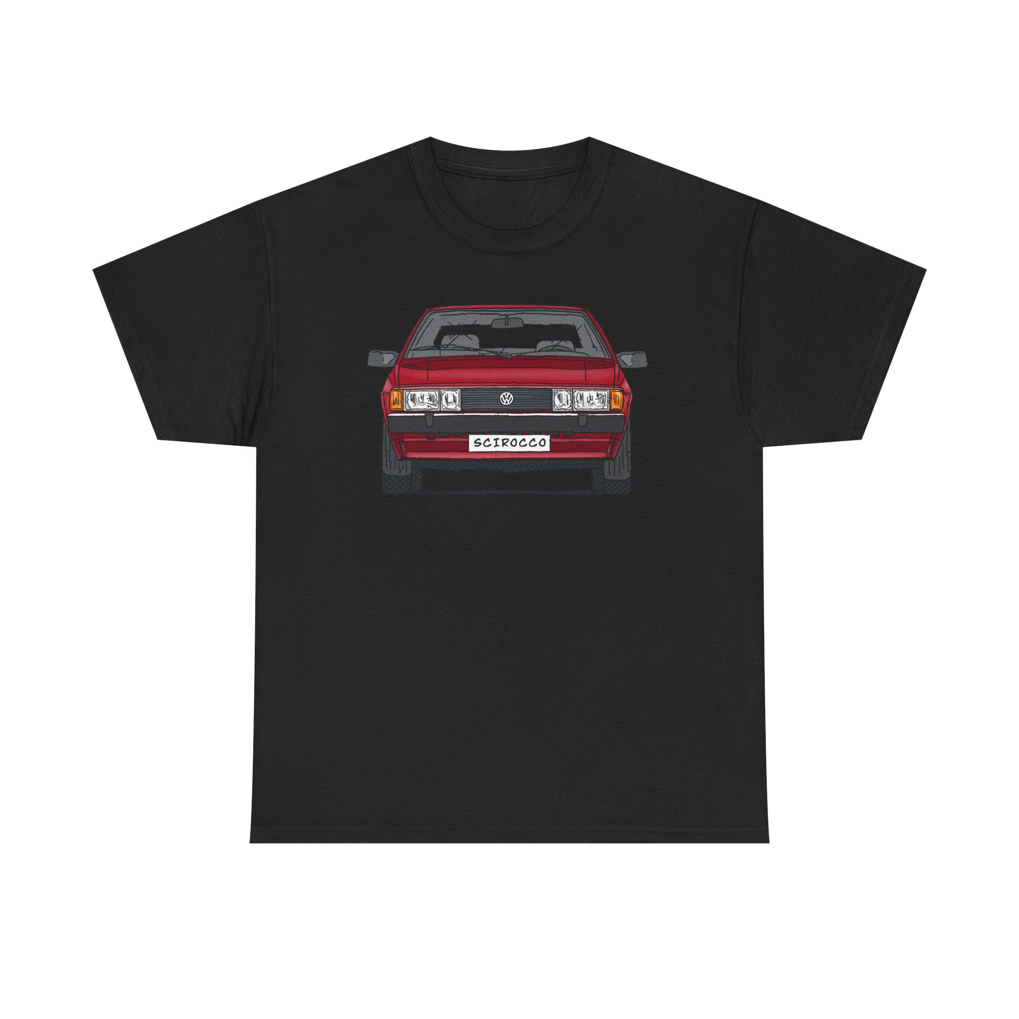 T-Shirt, VW SCIROCCO II, Strichzeichnung, Rot, Wunschkennzeichen möglich – Bild 13