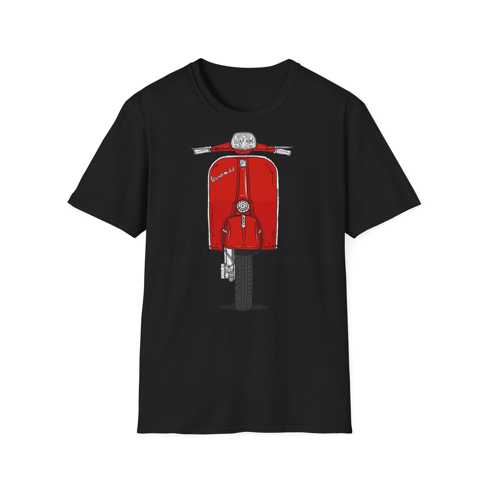 T-Shirt, Vespa Super Sport, 180 SS, Rot, Strichzeichnung – Bild 5