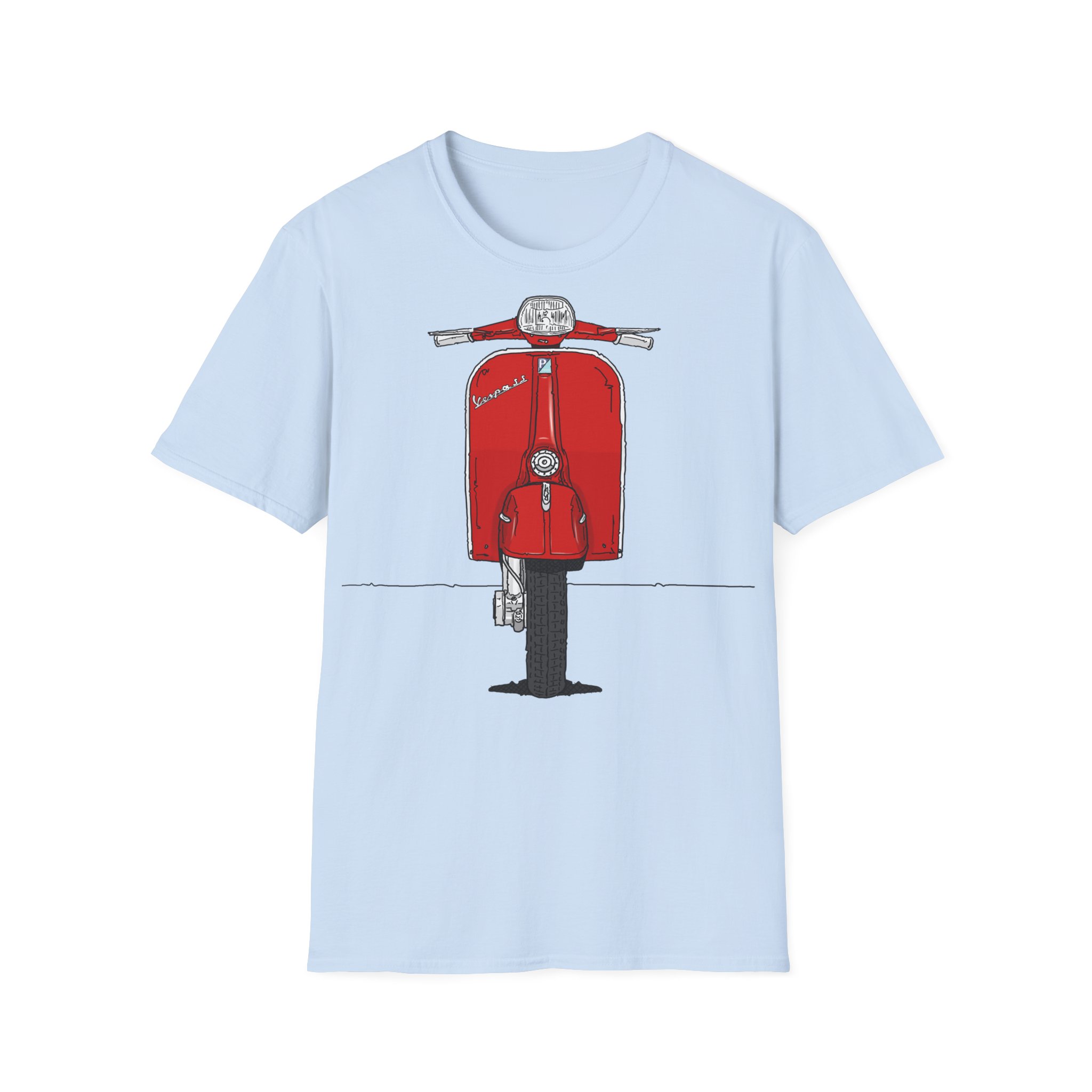 T-Shirt, Vespa Super Sport, 180 SS, Rot, Strichzeichnung – Bild 17