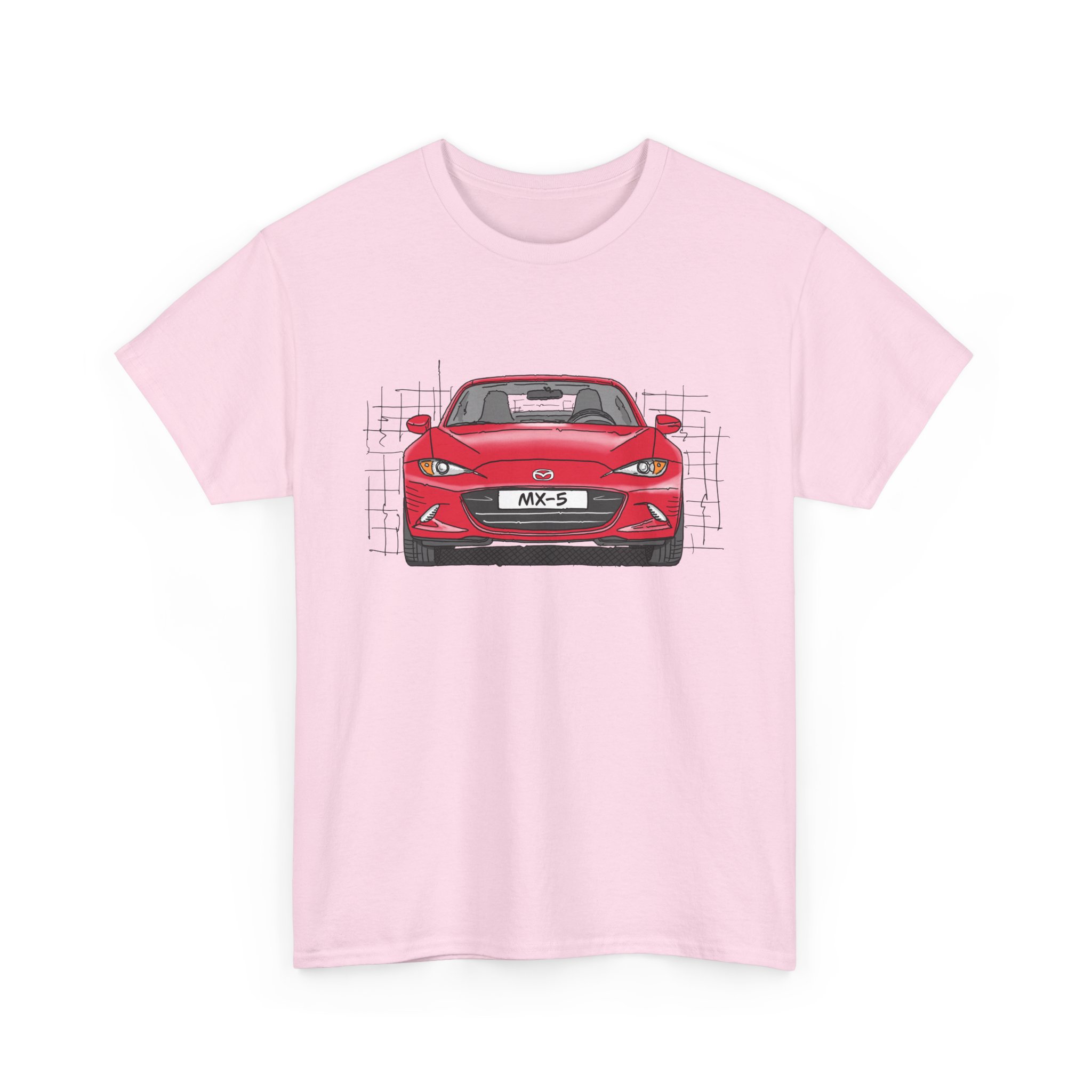 T-Shirt, Mazda MX-5 ND RF, Strichzeichnung, Rot, beidseitig – Bild 15