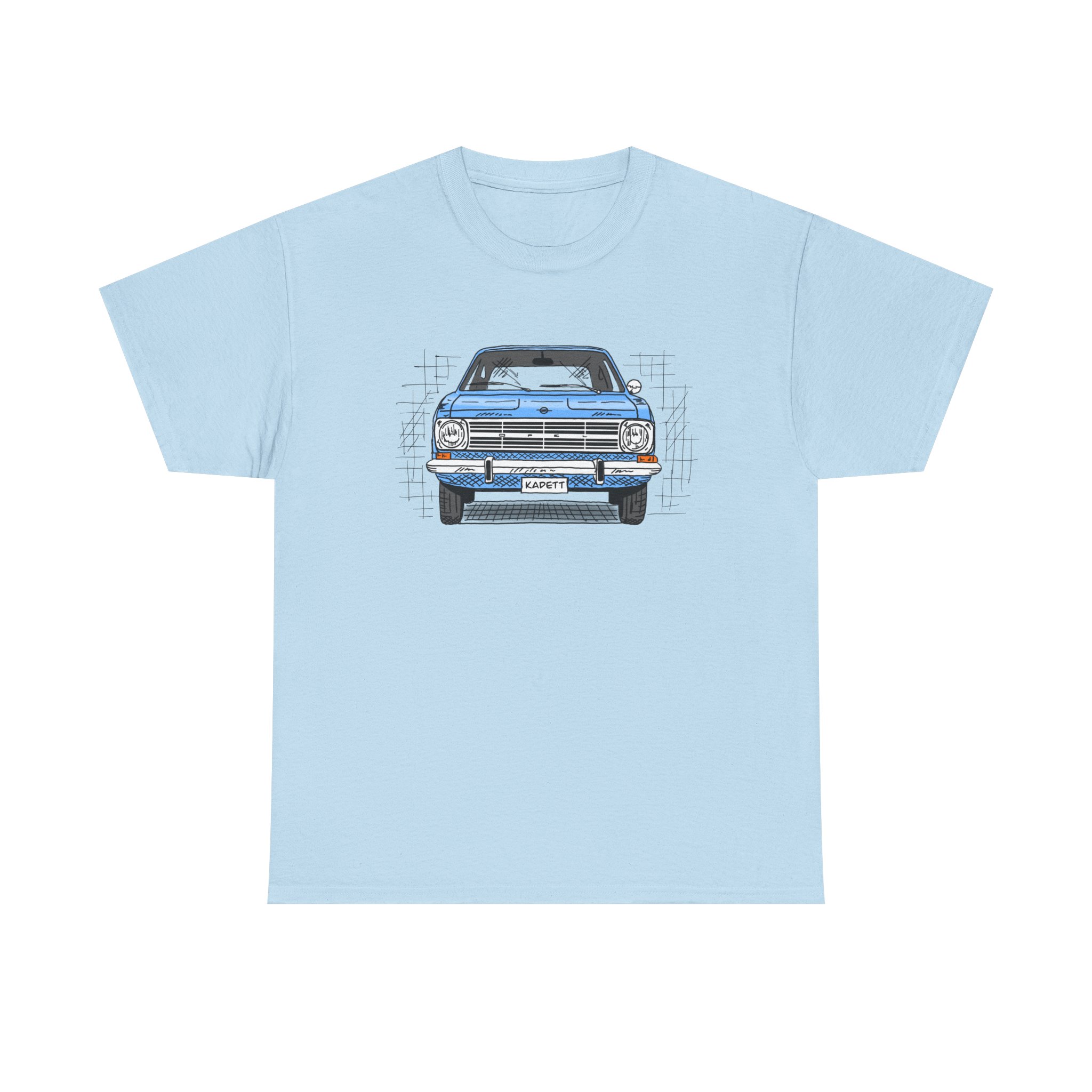 T-Shirt, Opel Kadett B, Strichzeichnung, Blau, personalisierbar – Bild 25