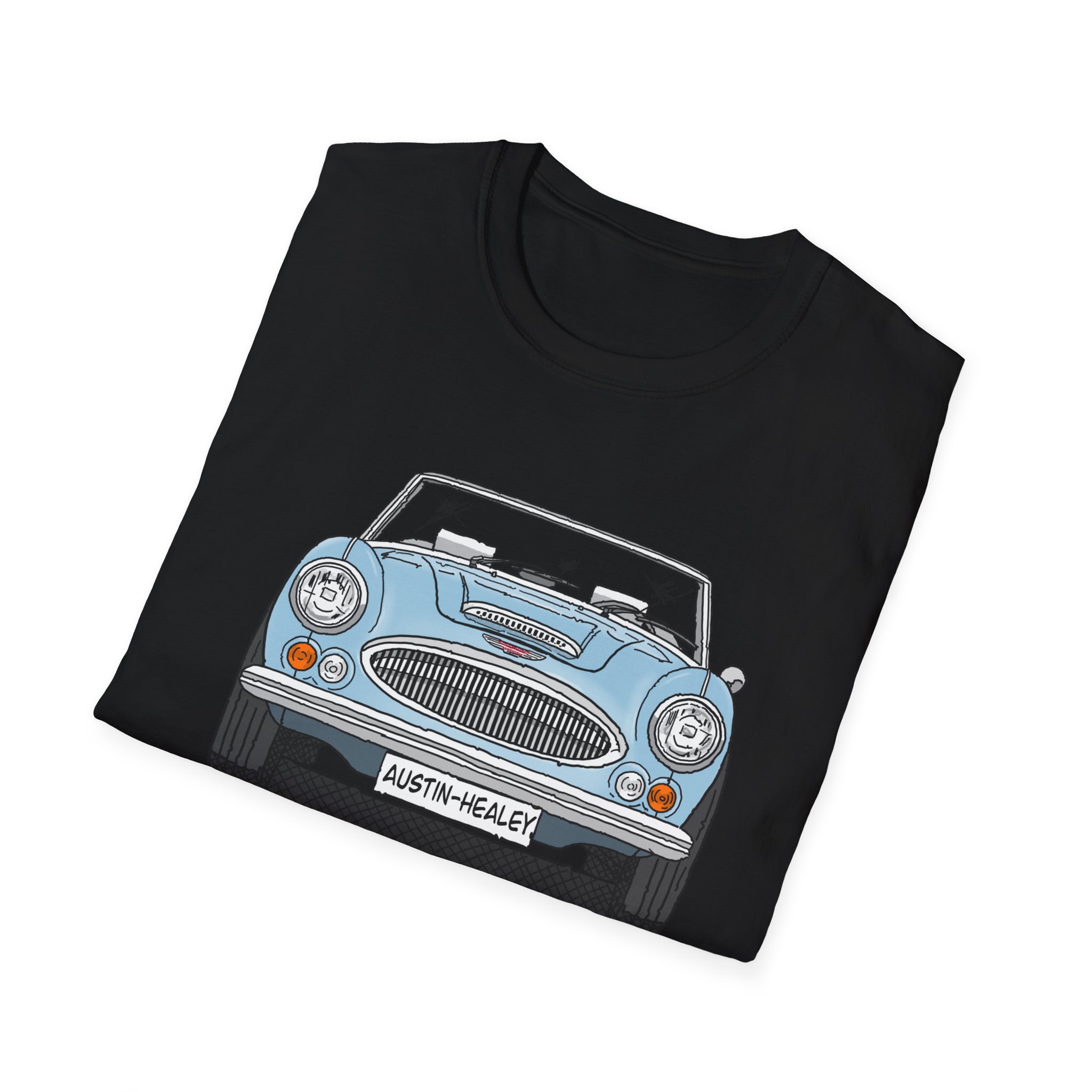 T-Shirt, Austin-Healey 3000, Strichzeichnung, Eisblau, personalisierbar – Bild 8