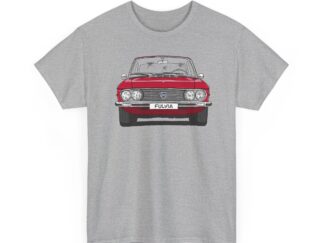 T-Shirt, Lancia Fulvia Coupe, Strichzeichnung, Rot, eigenes Kennzeichen möglich