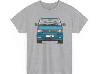 T-Shirt, VW T4, Bulli, Strichzeichnung, Grün, mit Kennzeichen personalisierbar
