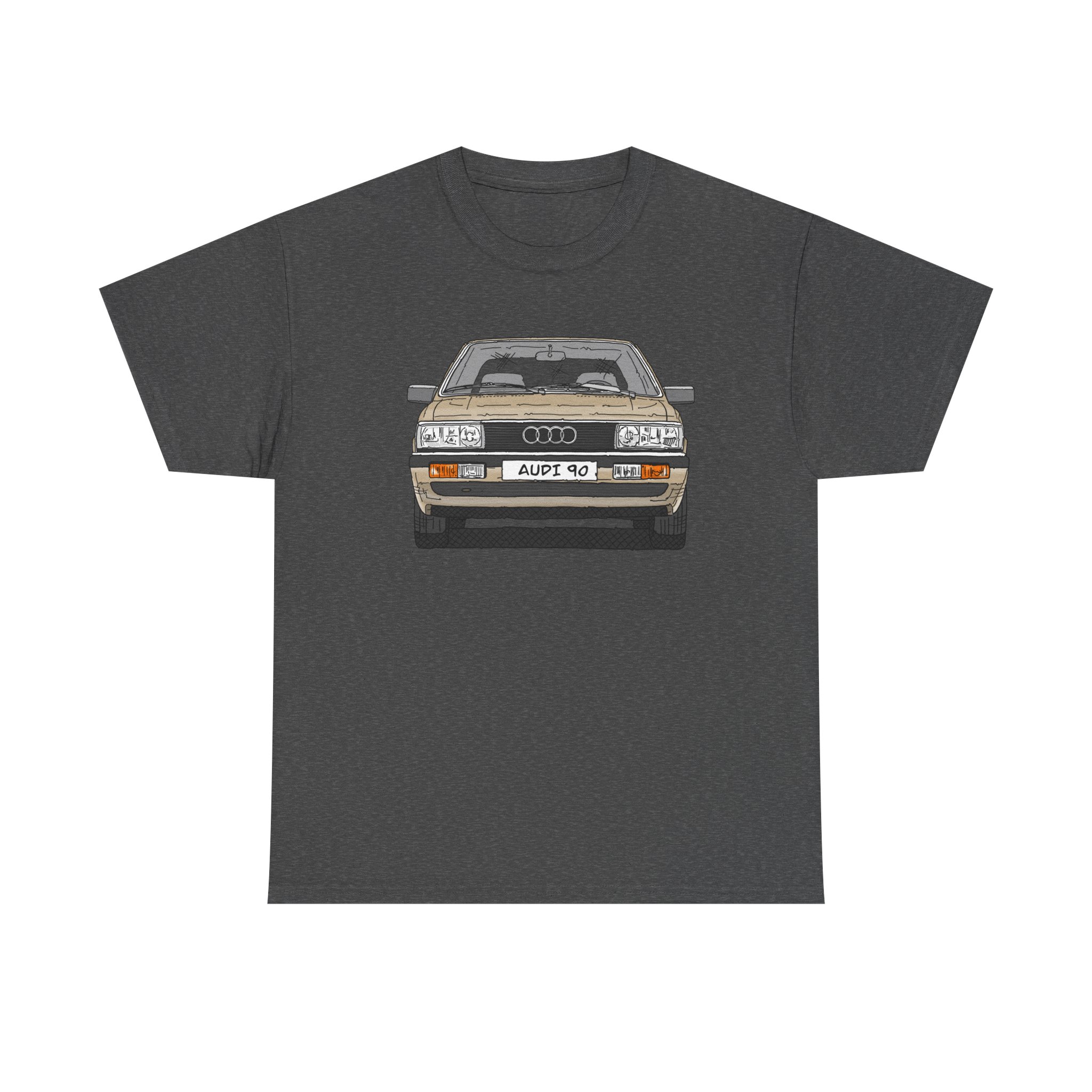 T-Shirt, Audi 90 B2, Strichzeichnung, Kalaharibeige, mit Kennzeichen personalisierbar – Bild 9