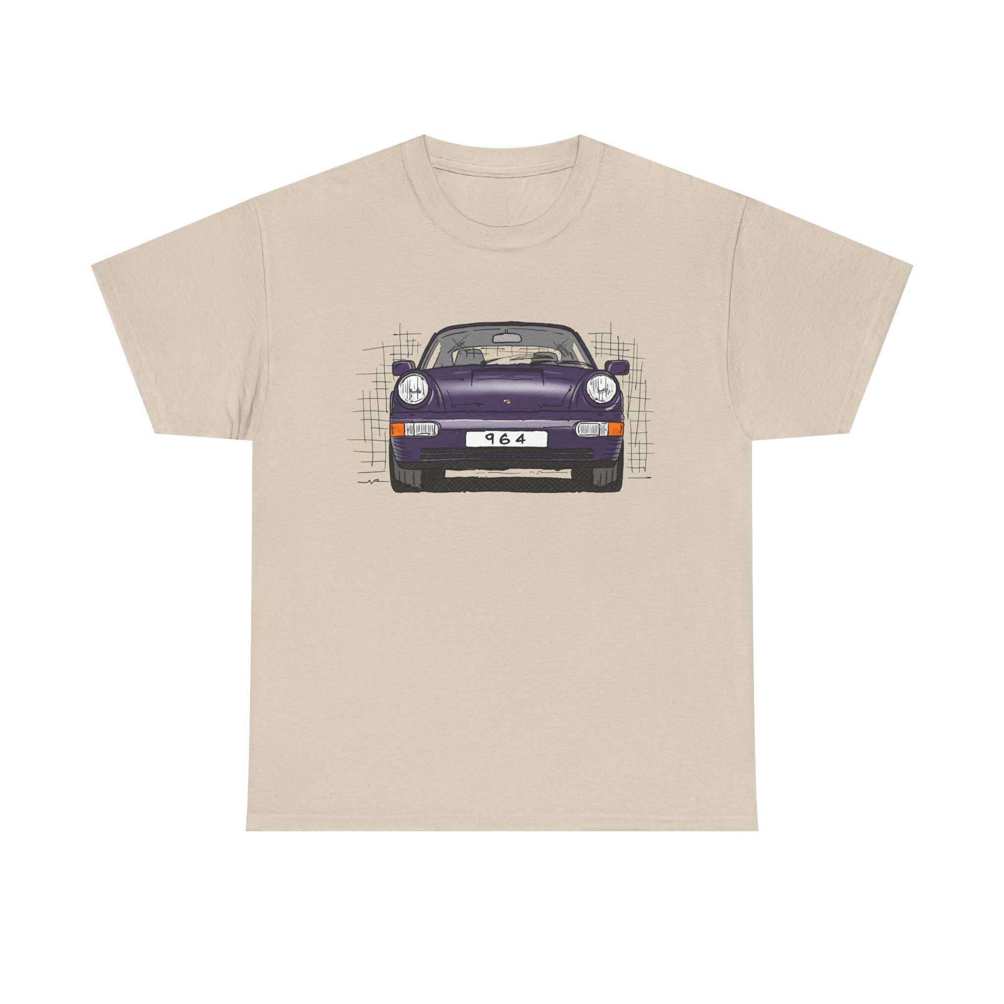 T-Shirt, Porsche 911, 964 Coupé, Strichzeichnung, Viola (30 Jahre Jubi), personalisierbar – Bild 13