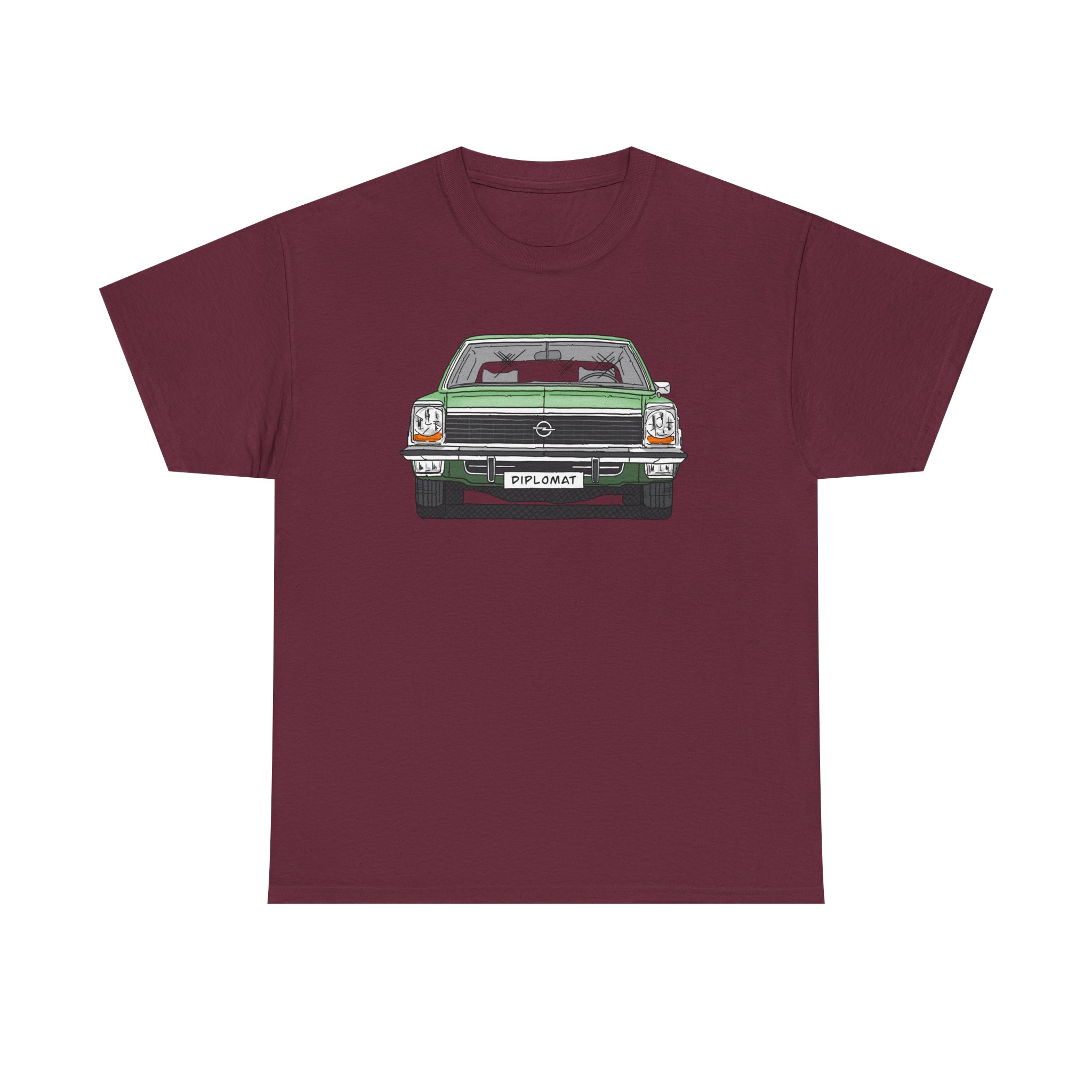 T-Shirt, Opel Diplomat B, Strichzeichnung, Grün, mit Kennzeichen personalisierbar – Bild 65