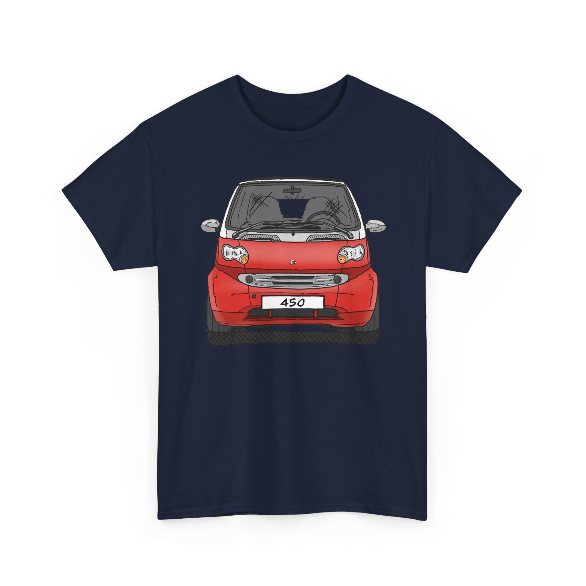 T-Shirt, Smart 450 FL, Strichzeichnung, Rot, eigenes Kennzeichen möglich – Bild 10