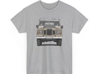 T-Shirt, Land Rover, Strichzeichnung, Sand, personalisierbar