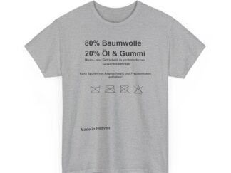 T-Shirt, Made in Heaven, Pflegeanleitung, Schwarze Schrift