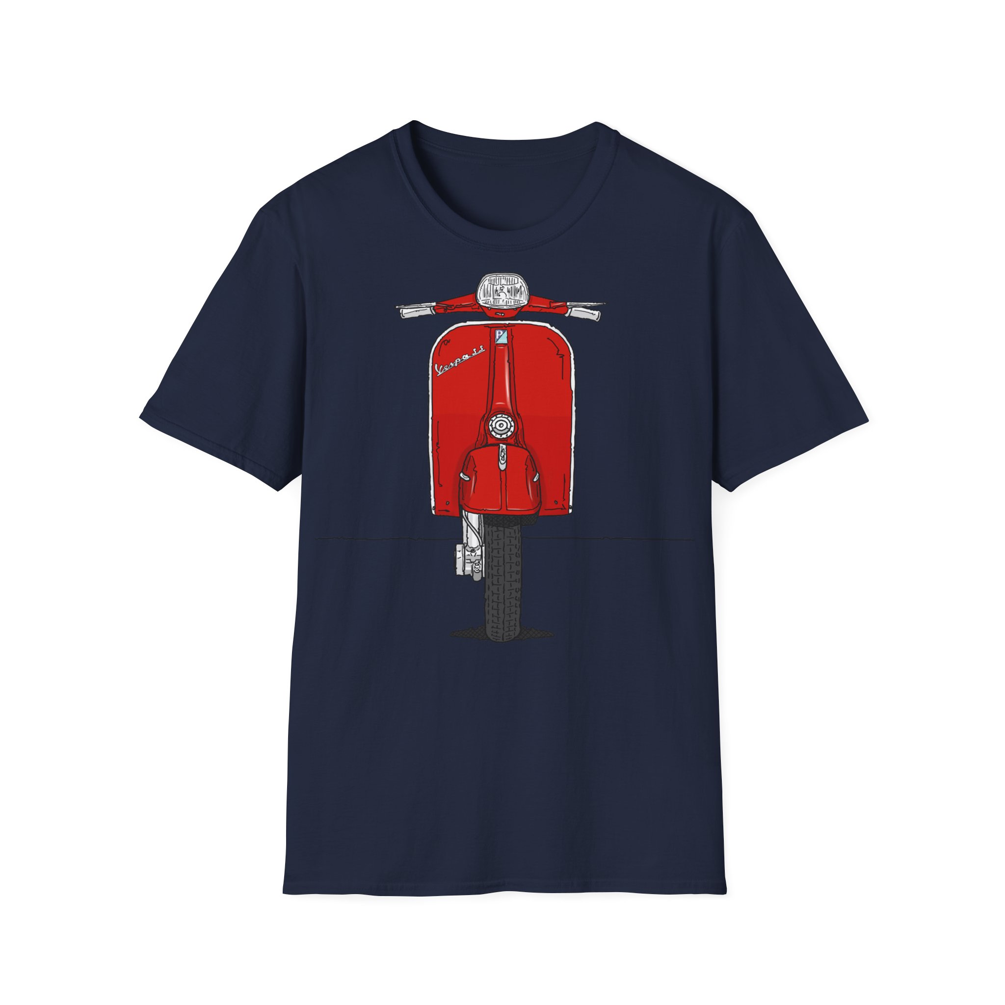 T-Shirt, Vespa Super Sport, 180 SS, Rot, Strichzeichnung – Bild 29