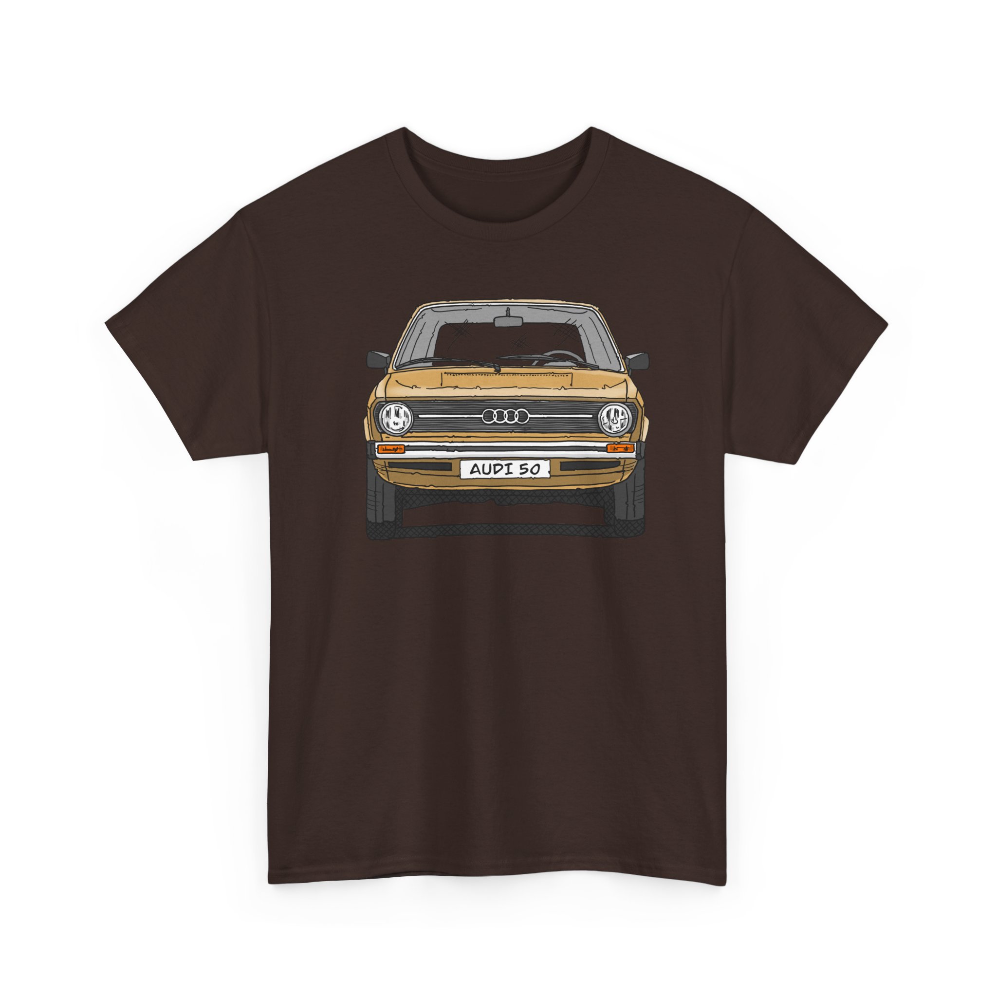 T-Shirt, Audi 50, Strichzeichnung, Hellas, 2 Außenspiegel, mit Kennzeichen personalisierbar – Bild 27