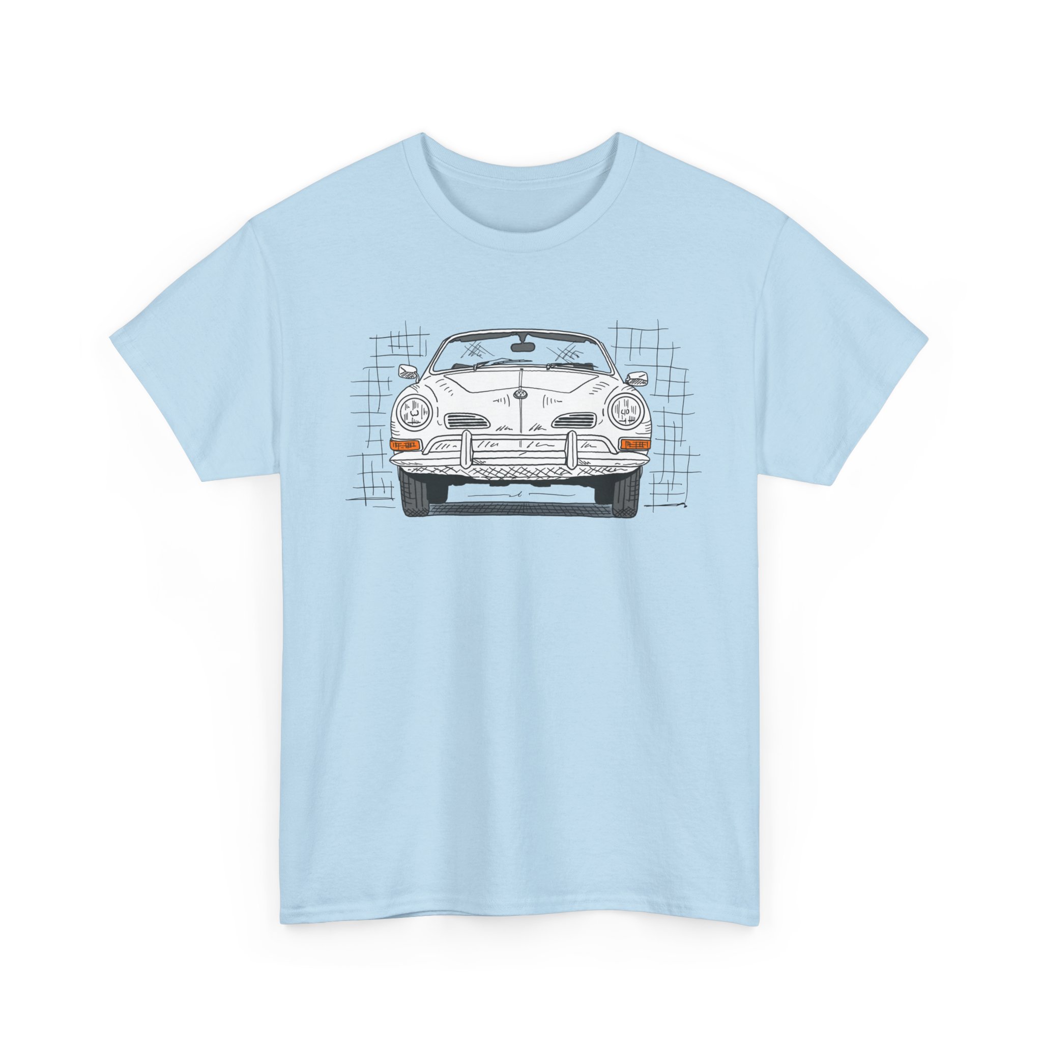 T-Shirt, Karmann Ghia Typ 14, Cabrio, Strichzeichnung, Weiß, personalisierbar – Bild 6