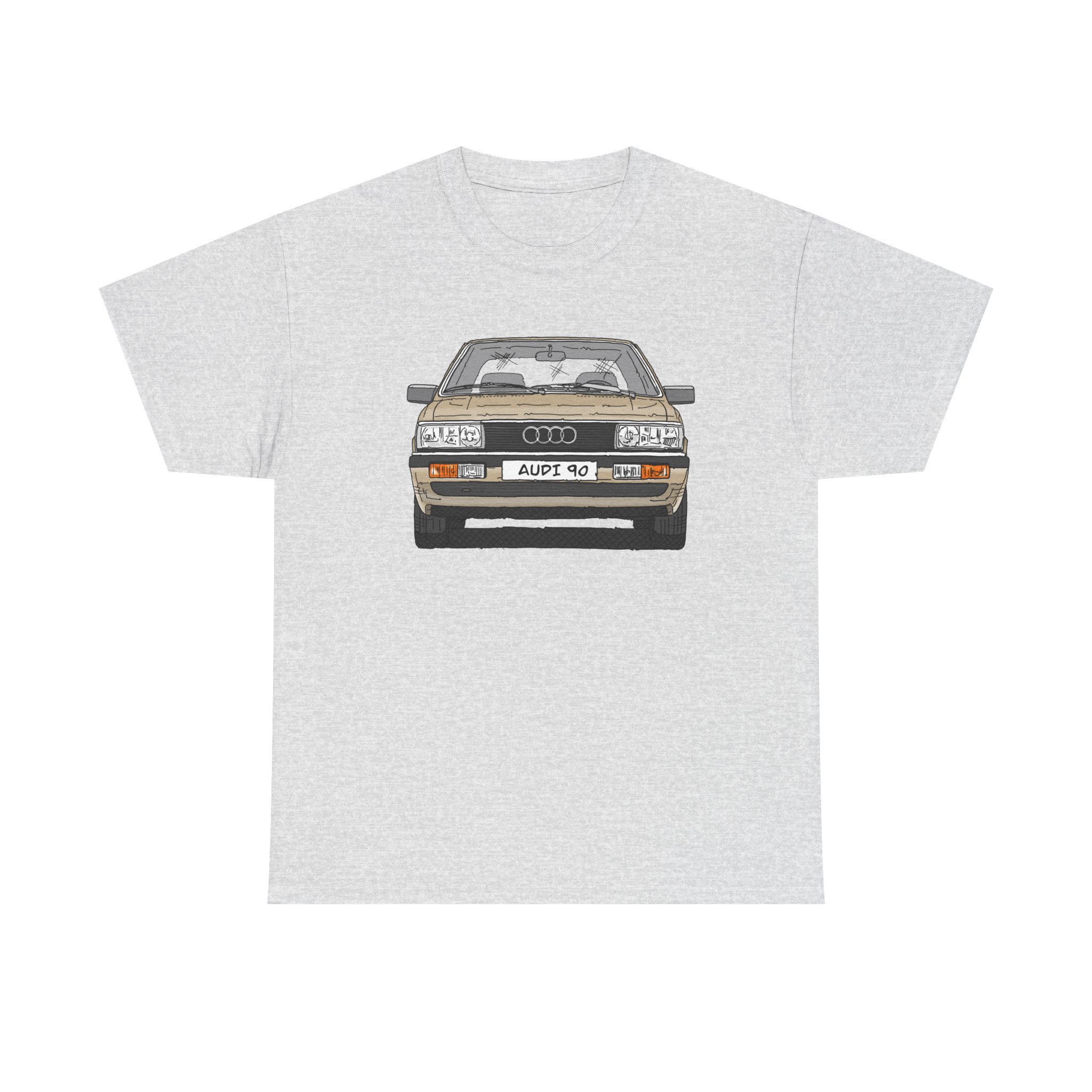 T-Shirt, Audi 90 B2, Strichzeichnung, Kalaharibeige, mit Kennzeichen personalisierbar – Bild 65