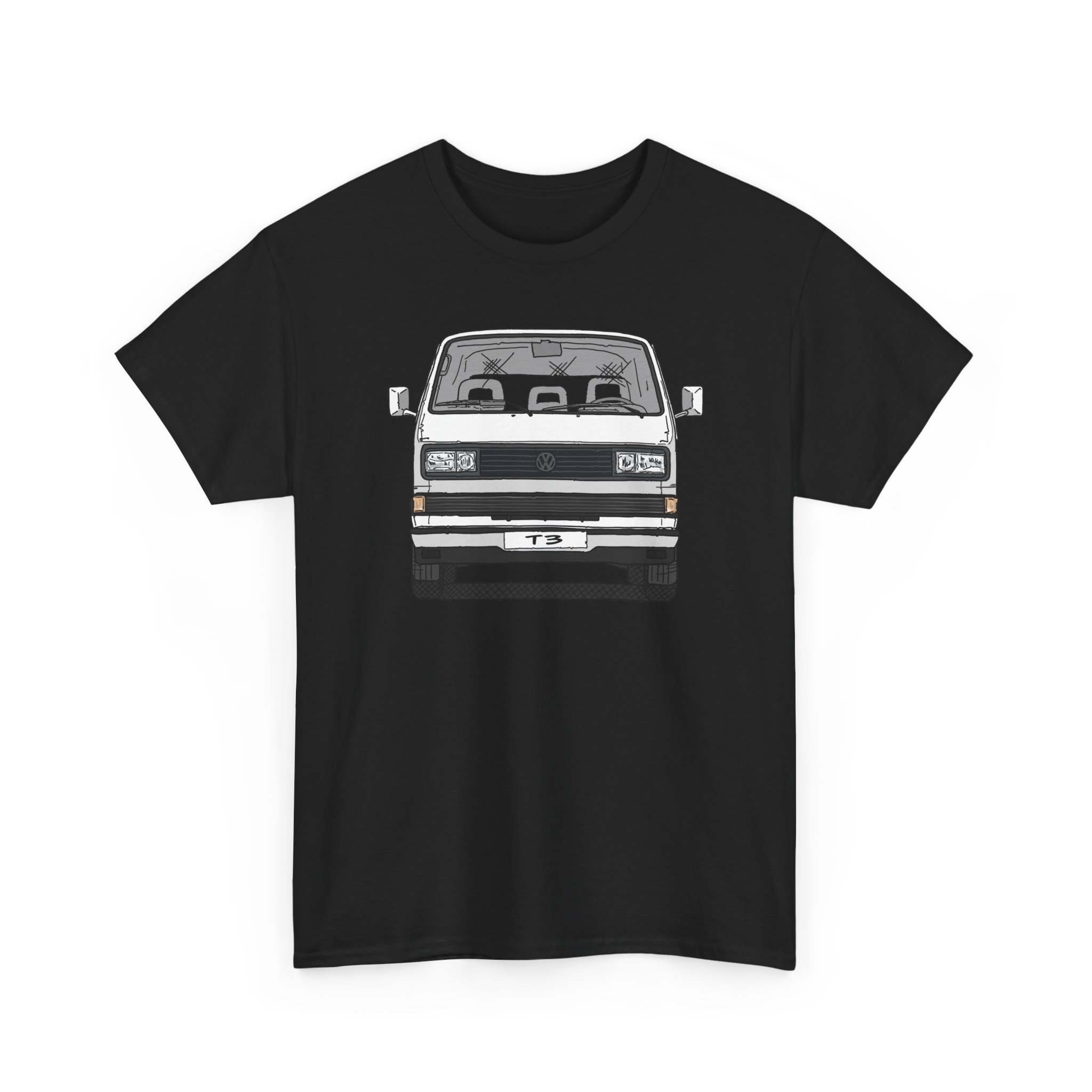 T-Shirt, VW T3, Bulli, VW Bus, Südafrika, Strichzeichnung, Weiß, mit Kennzeichen personalisierbar – Bild 9