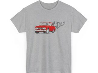 T-Shirt, Alfa Romeo Giulia, Strichzeichnung, Rot, personalisierbar
