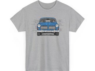 T-Shirt, Volvo Amazon, Strichzeichnung, Blau