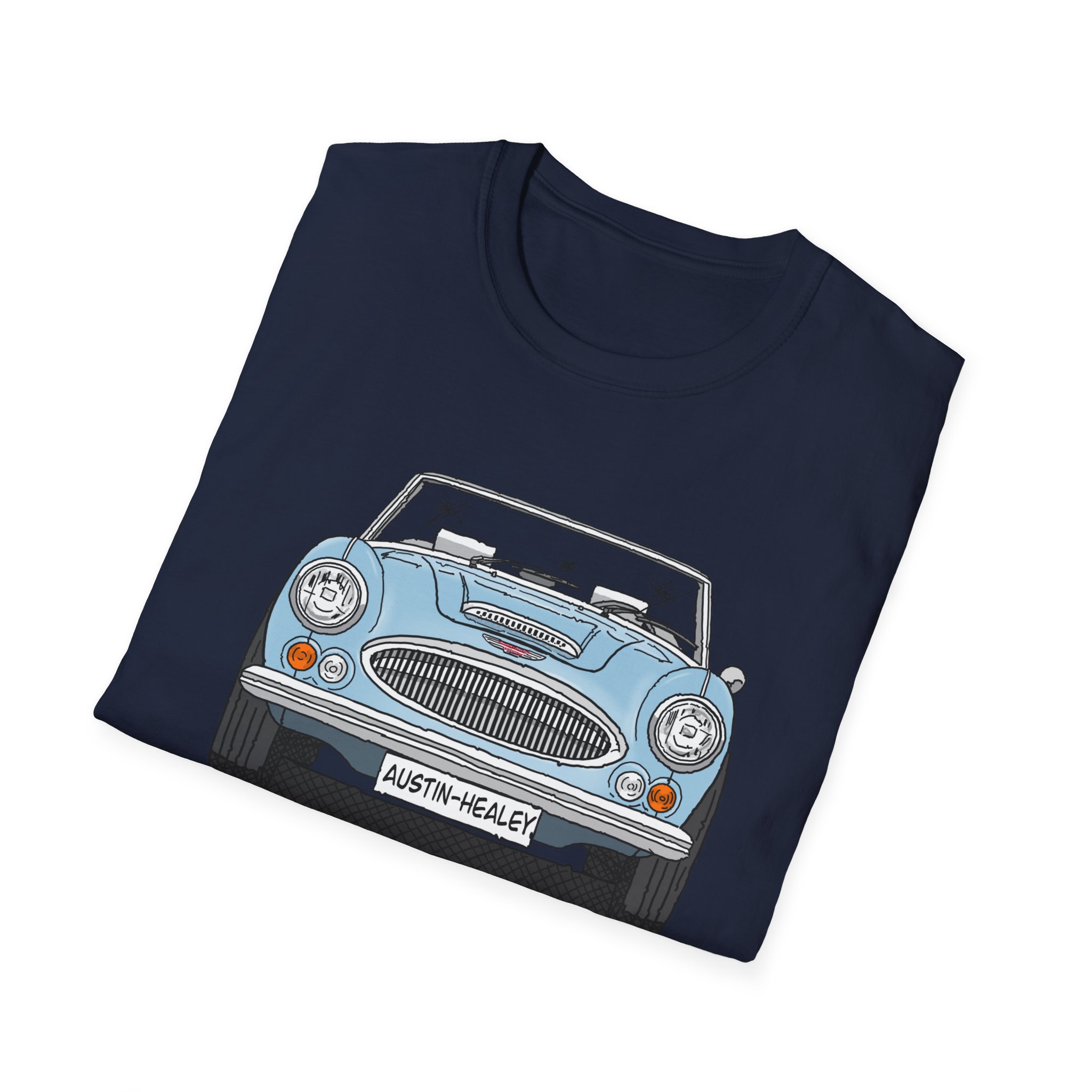 T-Shirt, Austin-Healey 3000, Strichzeichnung, Eisblau, personalisierbar – Bild 32