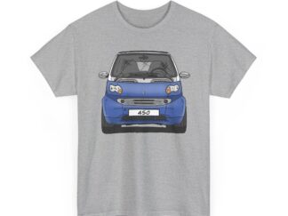 T-Shirt, Smart 450 FL, Strichzeichnung, Blau, eigenes Kennzeichen möglich