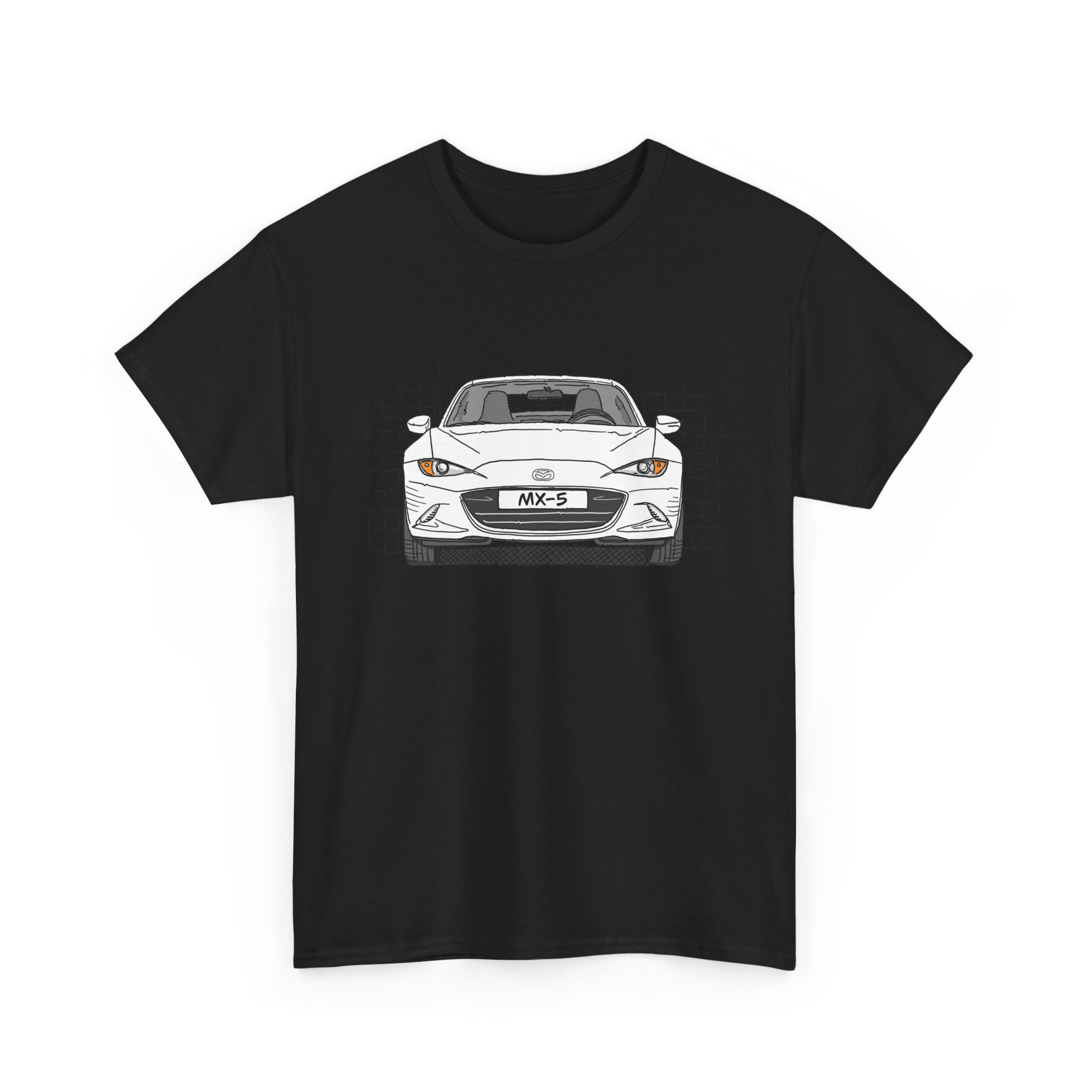 T-Shirt, Mazda MX-5 ND RF, Strichzeichnung, Weiß, beidseitig – Bild 39