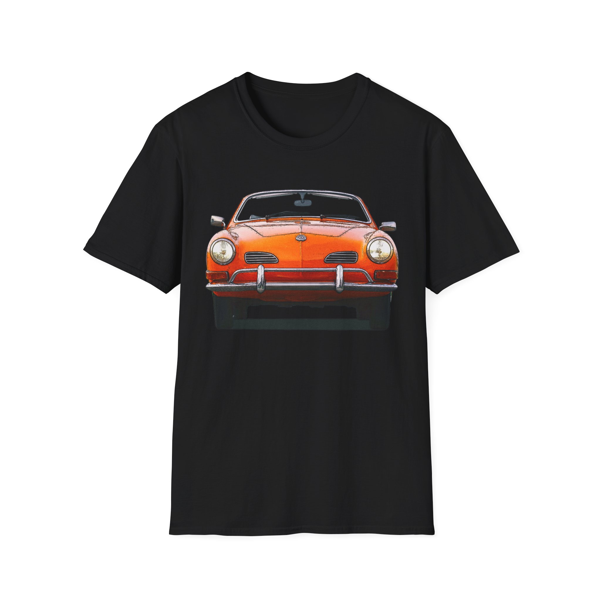 T-Shirt, Karmann-Ghia Typ14 Cabriolet, Orange, beidseitig bedruckt, mit Kennzeichen personalisierbar – Bild 5