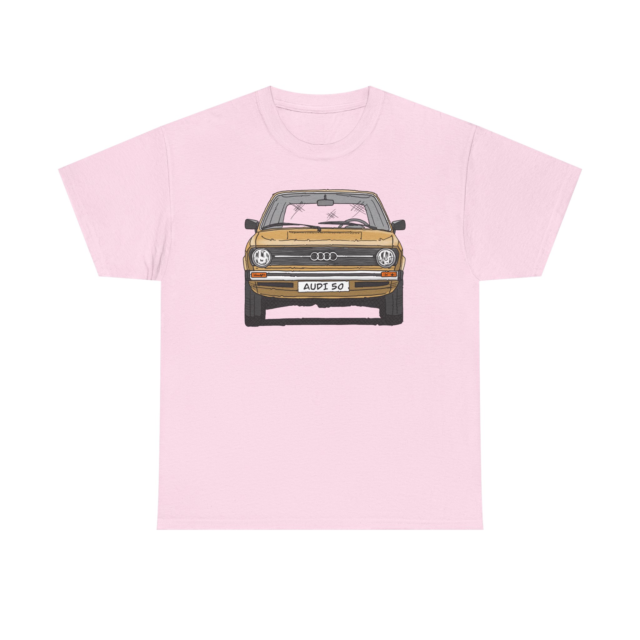 T-Shirt, Audi 50, Strichzeichnung, Hellas, 2 Außenspiegel, mit Kennzeichen personalisierbar – Bild 61