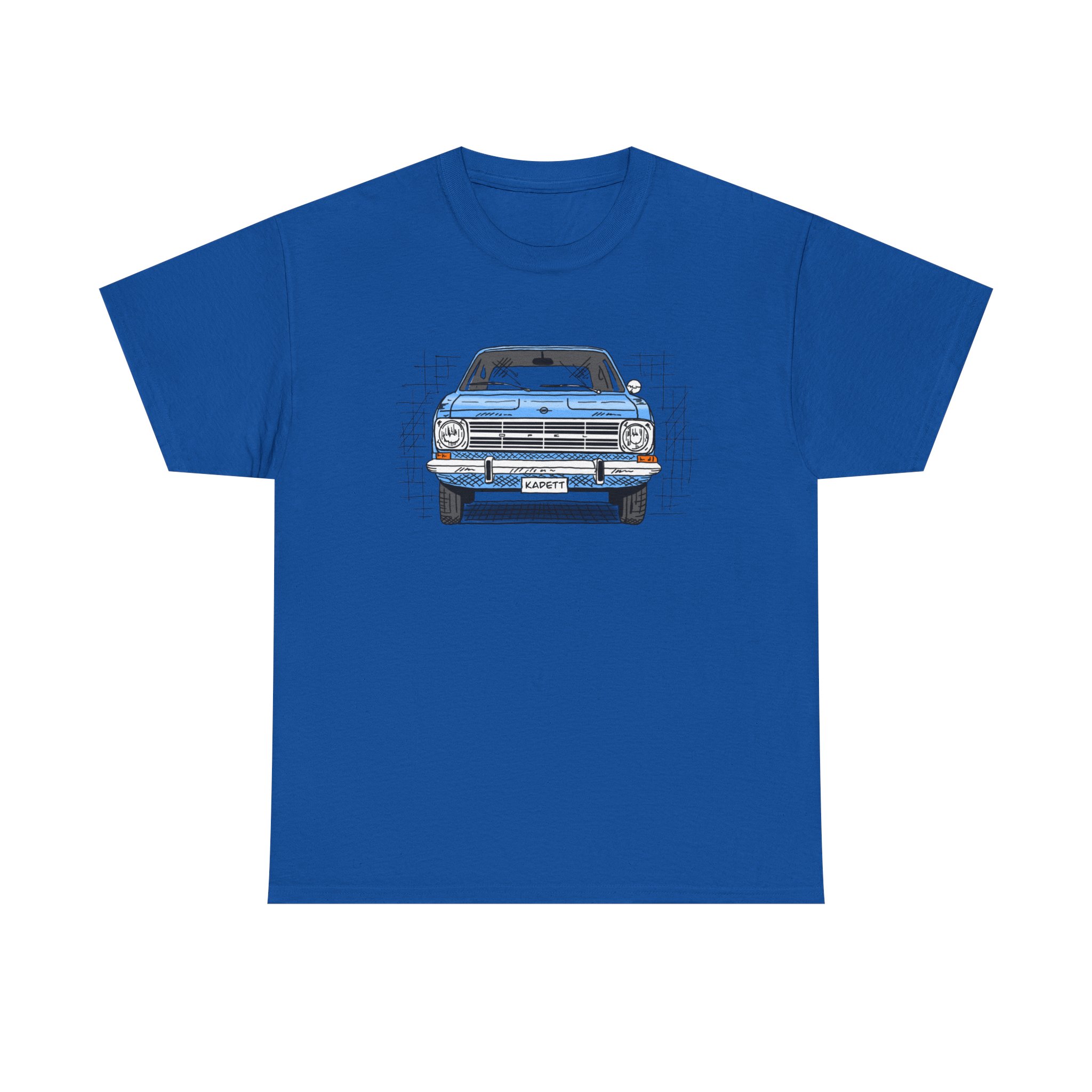 T-Shirt, Opel Kadett B, Strichzeichnung, Blau, personalisierbar – Bild 29