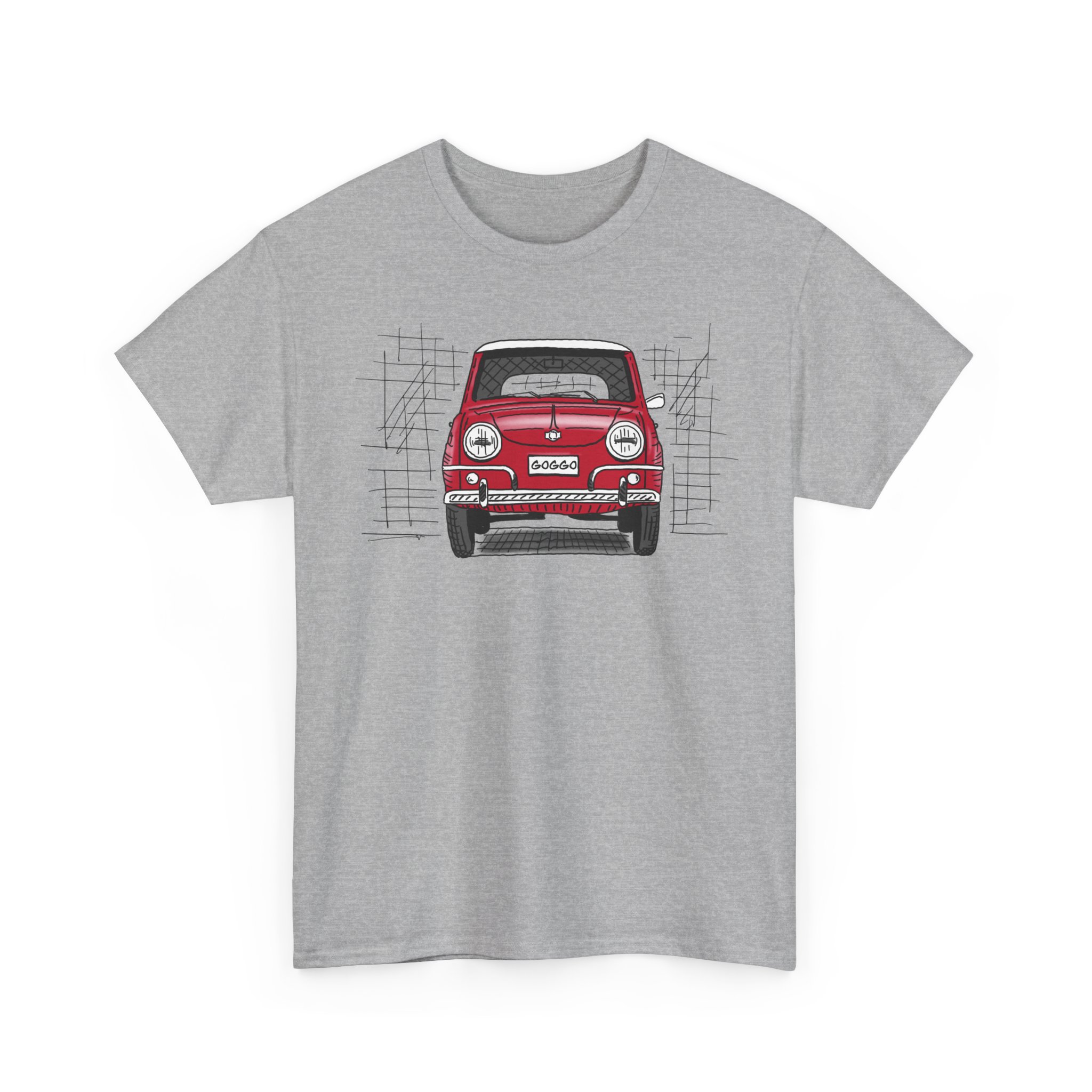 T-Shirt, Goggo, Strichzeichnung, Rot, personalisierbar