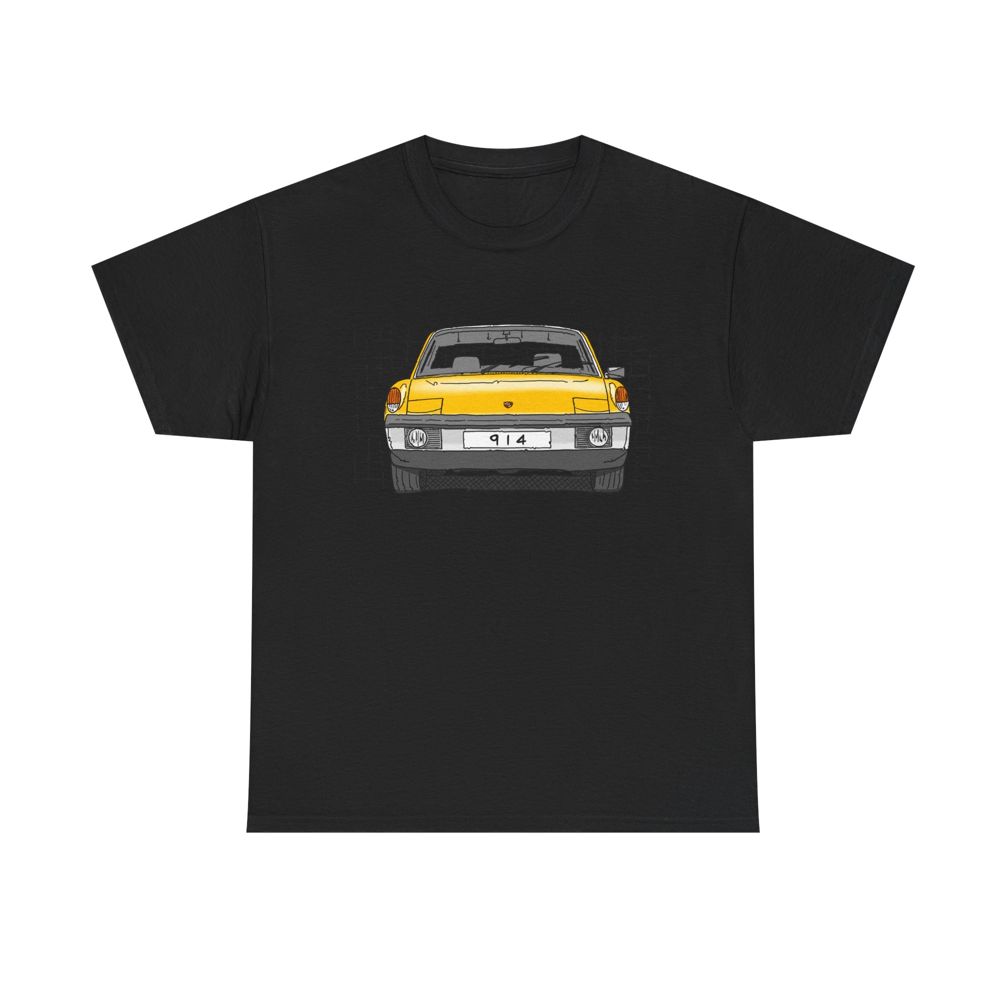 T-Shirt, Porsche 914, VW Porsche, Strichzeichnung, Gelb, personalisierbar – Bild 9