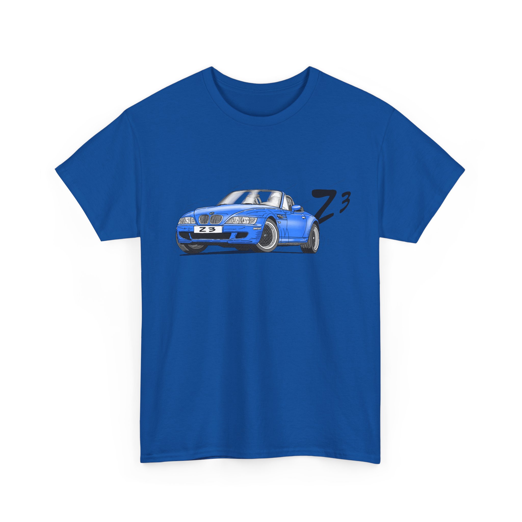 T-Shirt, BMW Z3, Strichzeichnung, Blau, personalisierbar – Bild 7