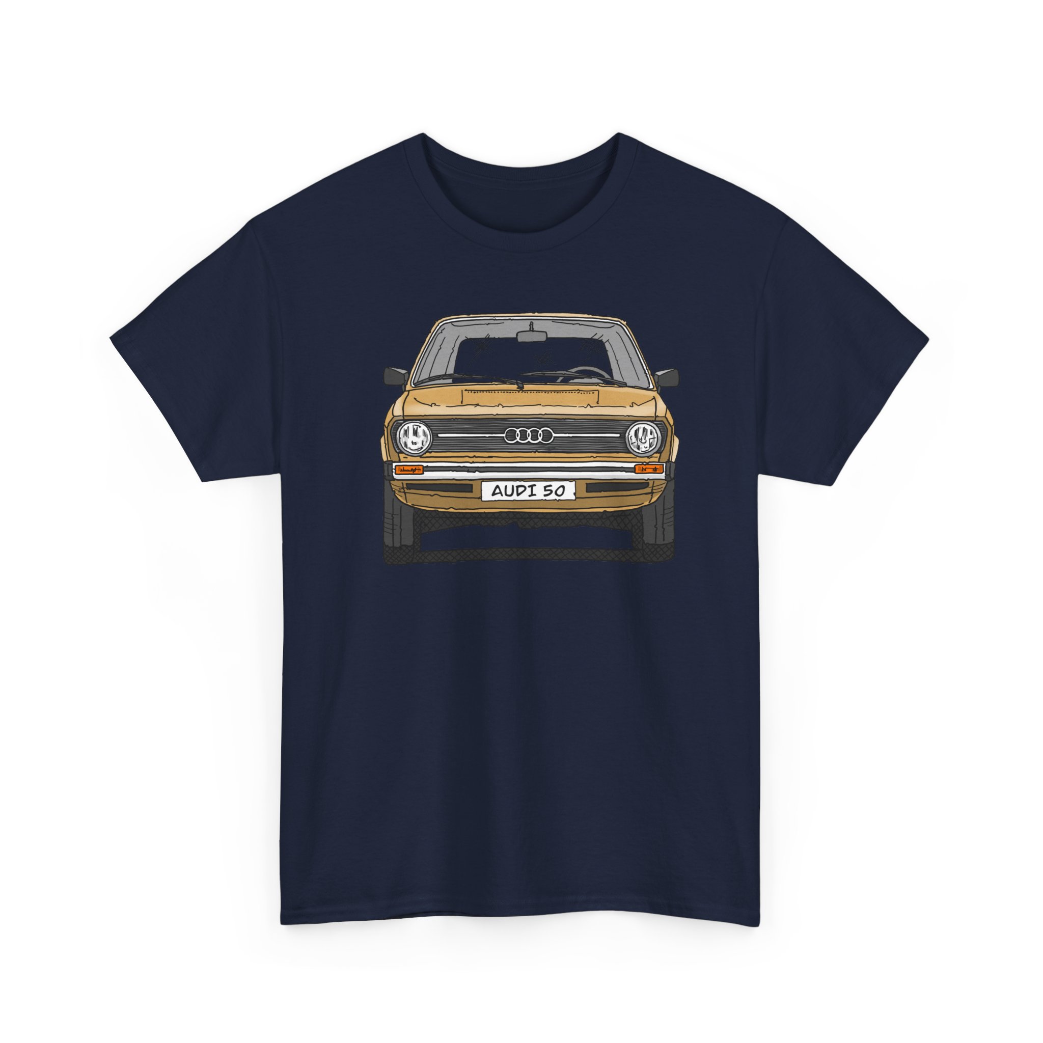 T-Shirt, Audi 50, Strichzeichnung, Hellas, 2 Außenspiegel, mit Kennzeichen personalisierbar – Bild 59