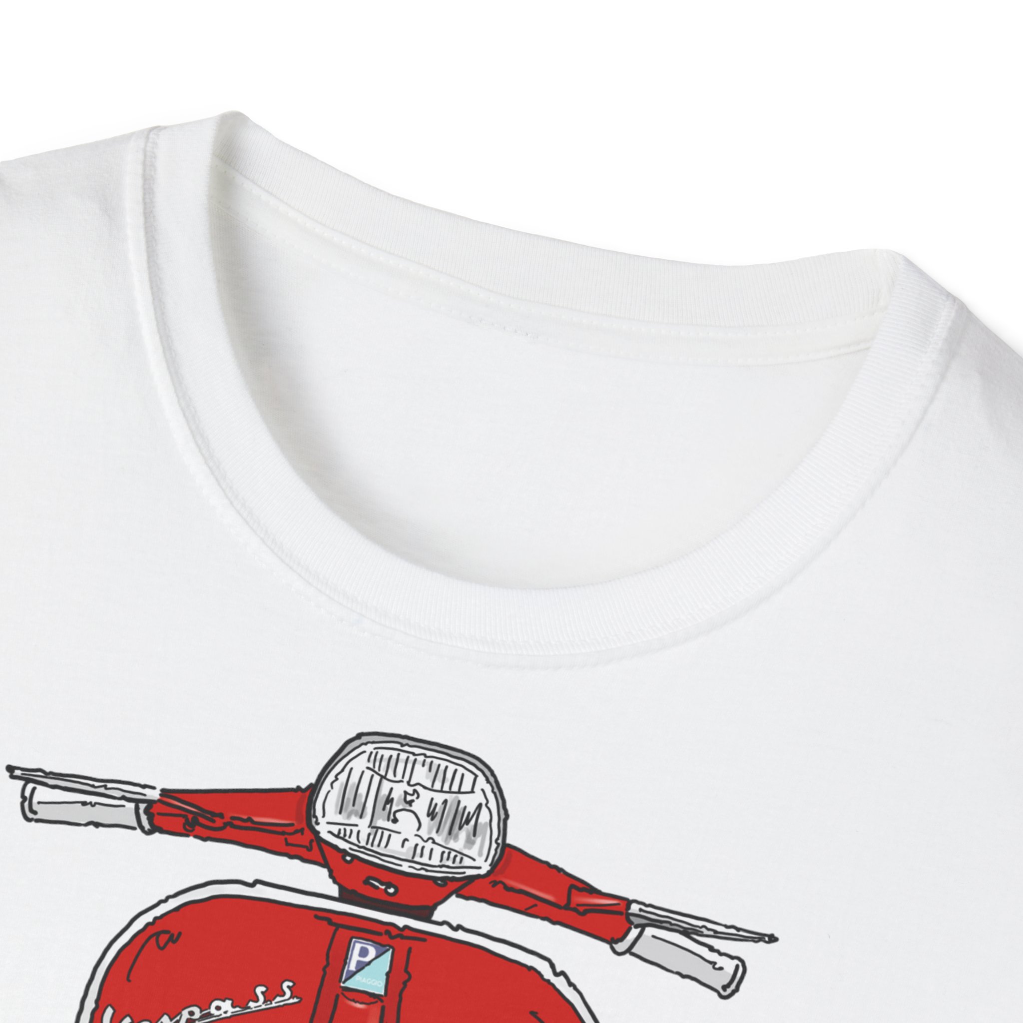 T-Shirt, Vespa Super Sport, 180 SS, Rot, Strichzeichnung – Bild 3