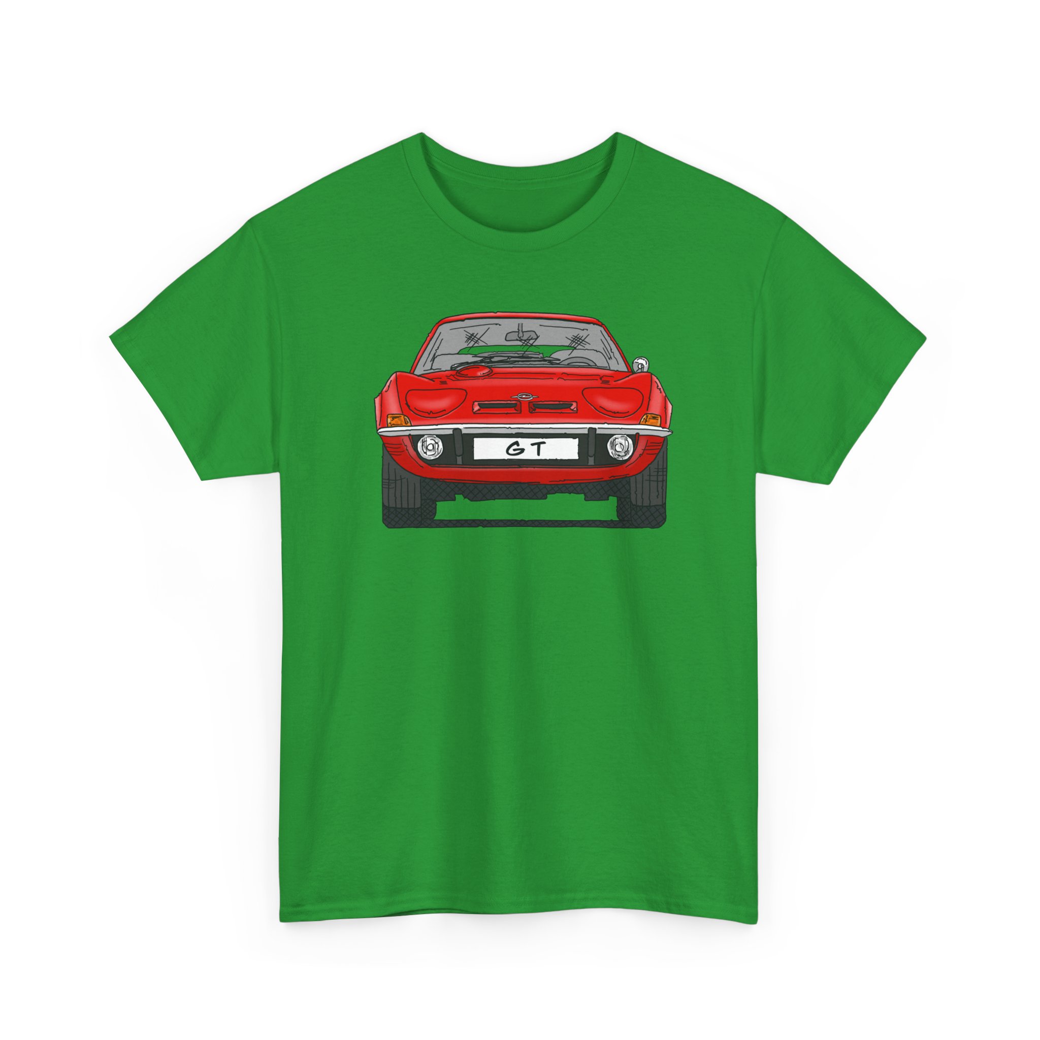 T-Shirt, Opel GT, Strichzeichnung, Rot, mit Kennzeichen personalisierbar – Bild 15