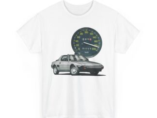 T-Shirt, Fiat X1/9, Silber, Vmax mit Tacho