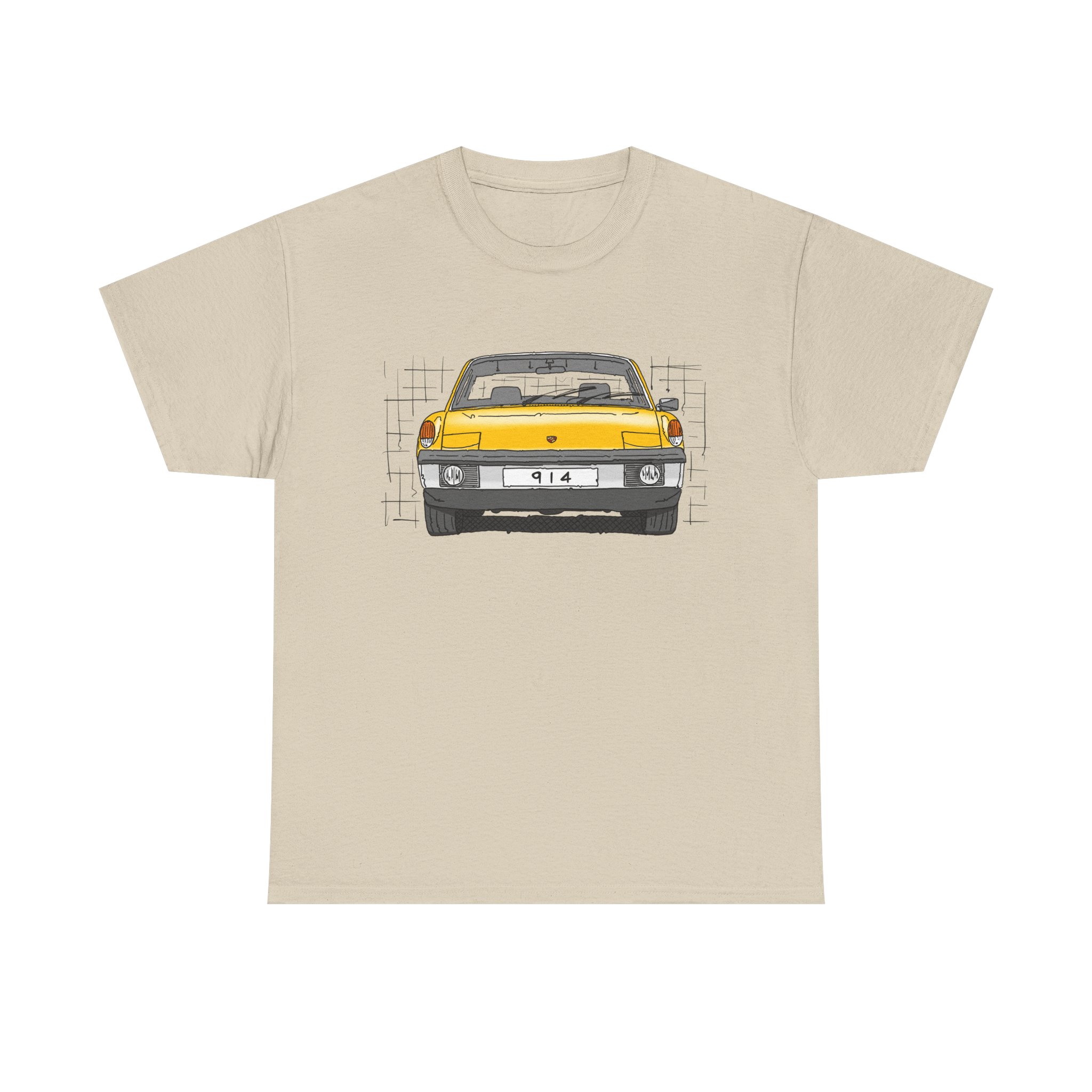 T-Shirt, Porsche 914, VW Porsche, Strichzeichnung, Gelb, personalisierbar – Bild 13