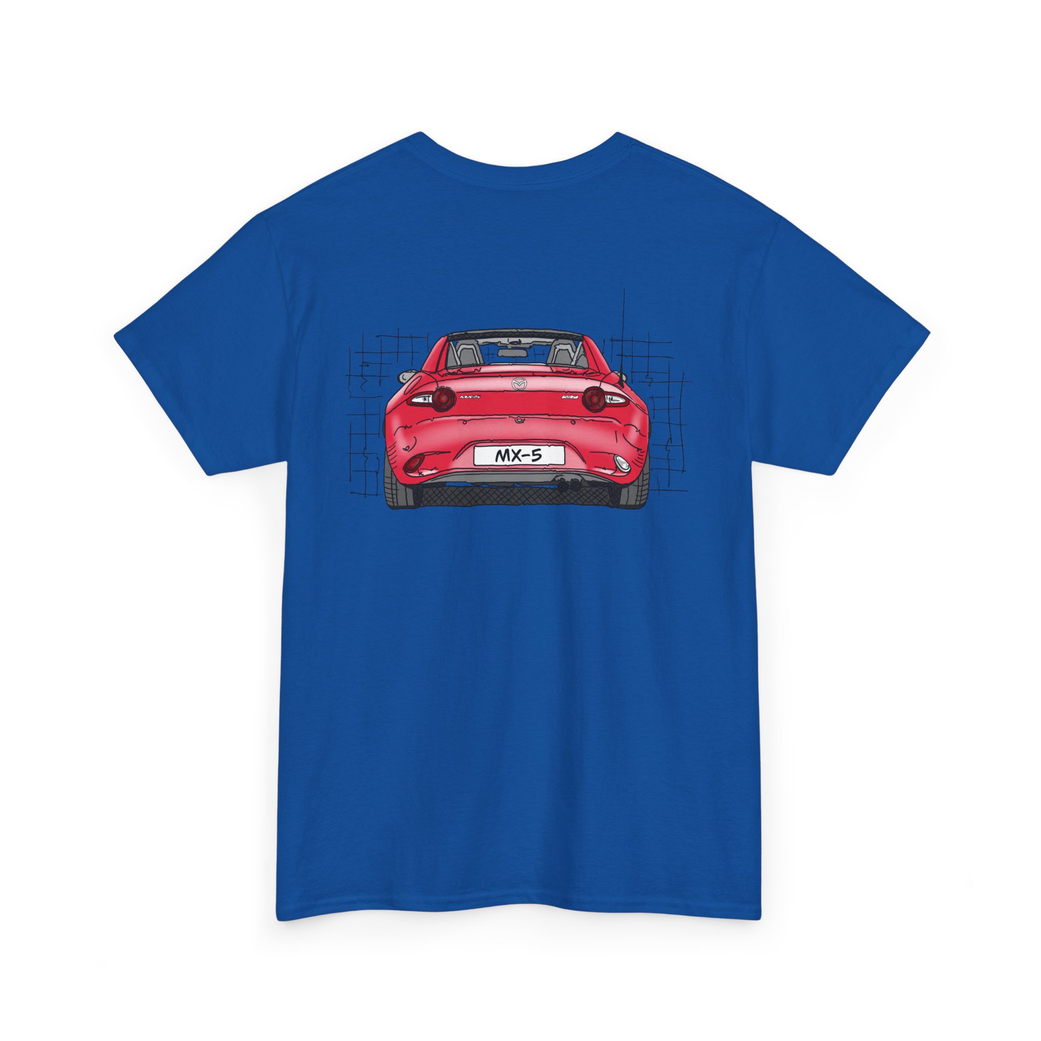 T-Shirt, Mazda MX-5 ND RF, Strichzeichnung, Rot, beidseitig – Bild 32