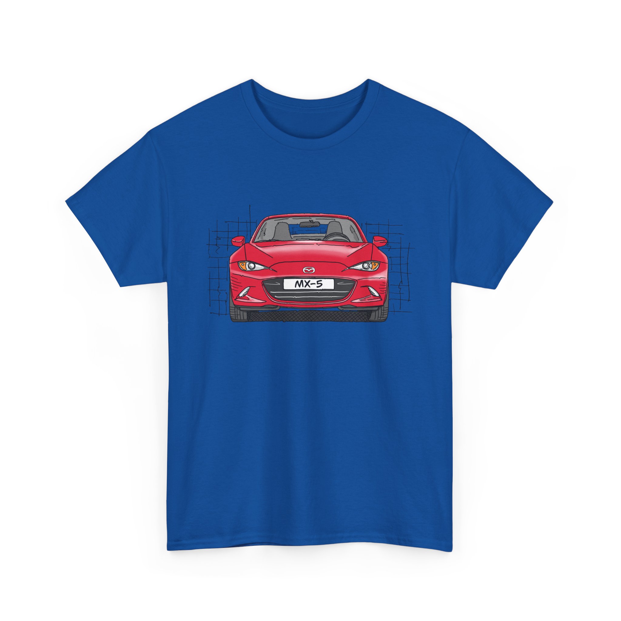 T-Shirt, Mazda MX-5 ND RF, Strichzeichnung, Rot, beidseitig – Bild 31