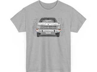 T-Shirt, Opel Kadett B, Strichzeichnung, Grau, personalisierbar