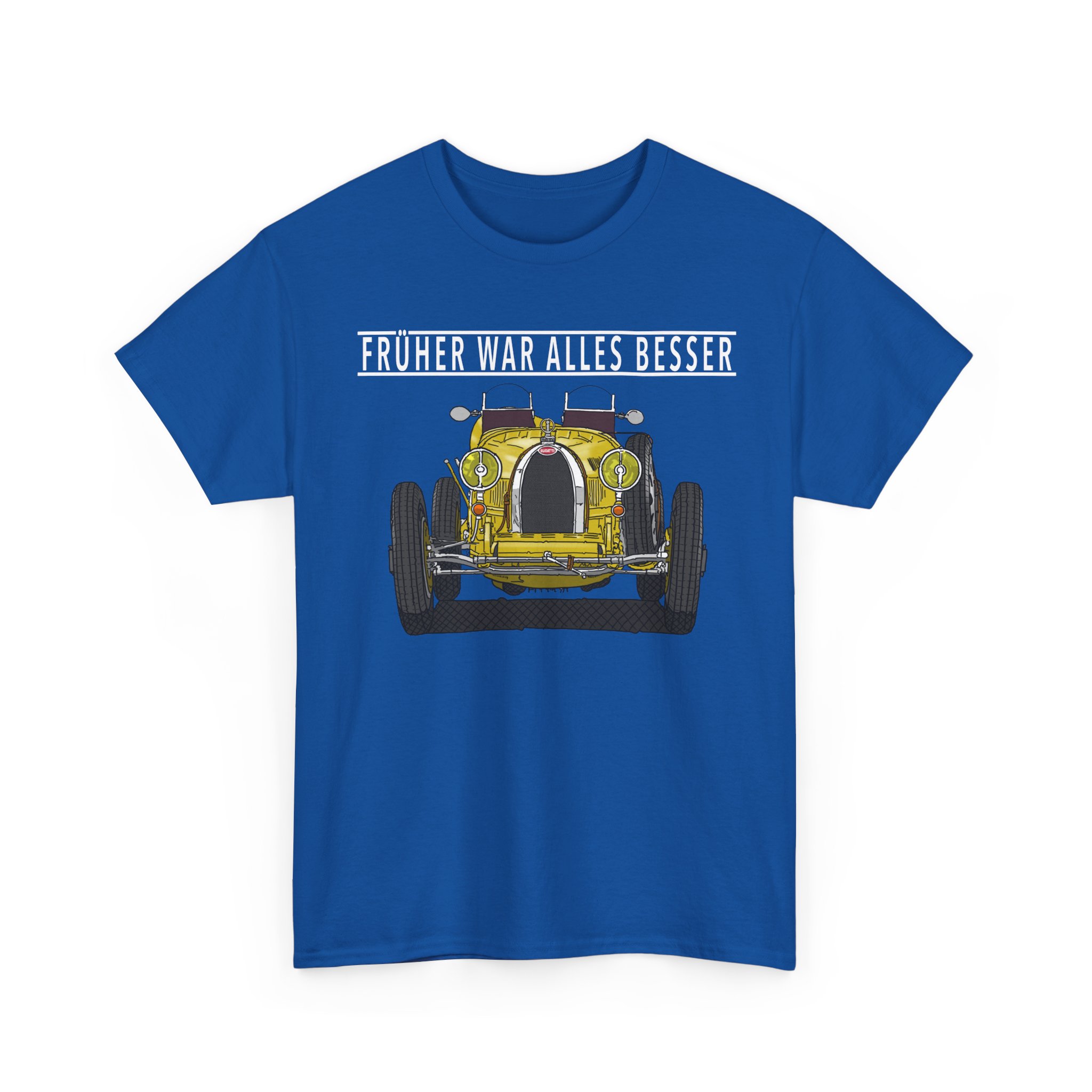 T-Shirt, Bugatti, Gelb, Text FRÜHER WAR ALLES BESSER, Weiße Schrift – Bild 5