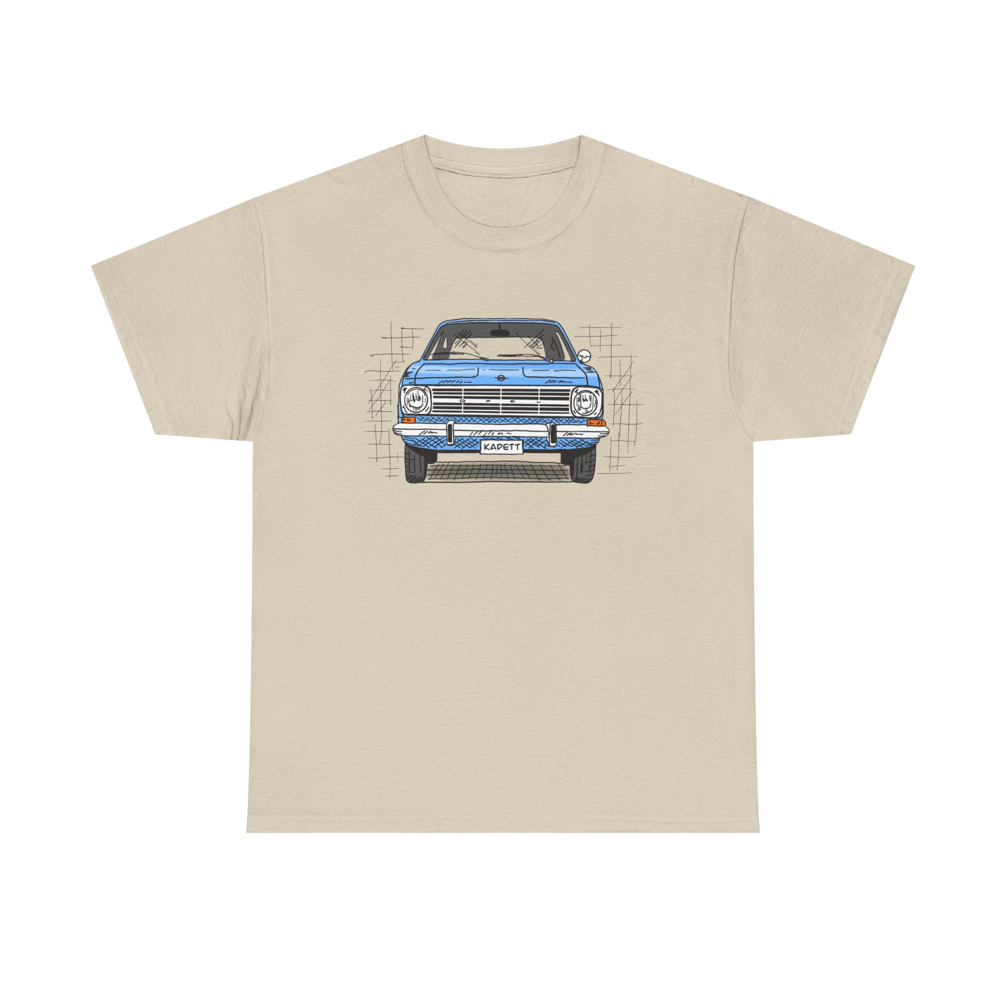 T-Shirt, Opel Kadett B, Strichzeichnung, Blau, personalisierbar – Bild 13