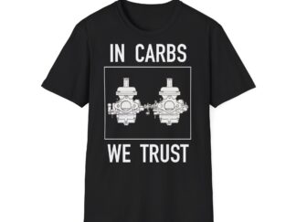 T-Shirt, In Carbs We Trust, Stromberg Zenith, Weißer Text